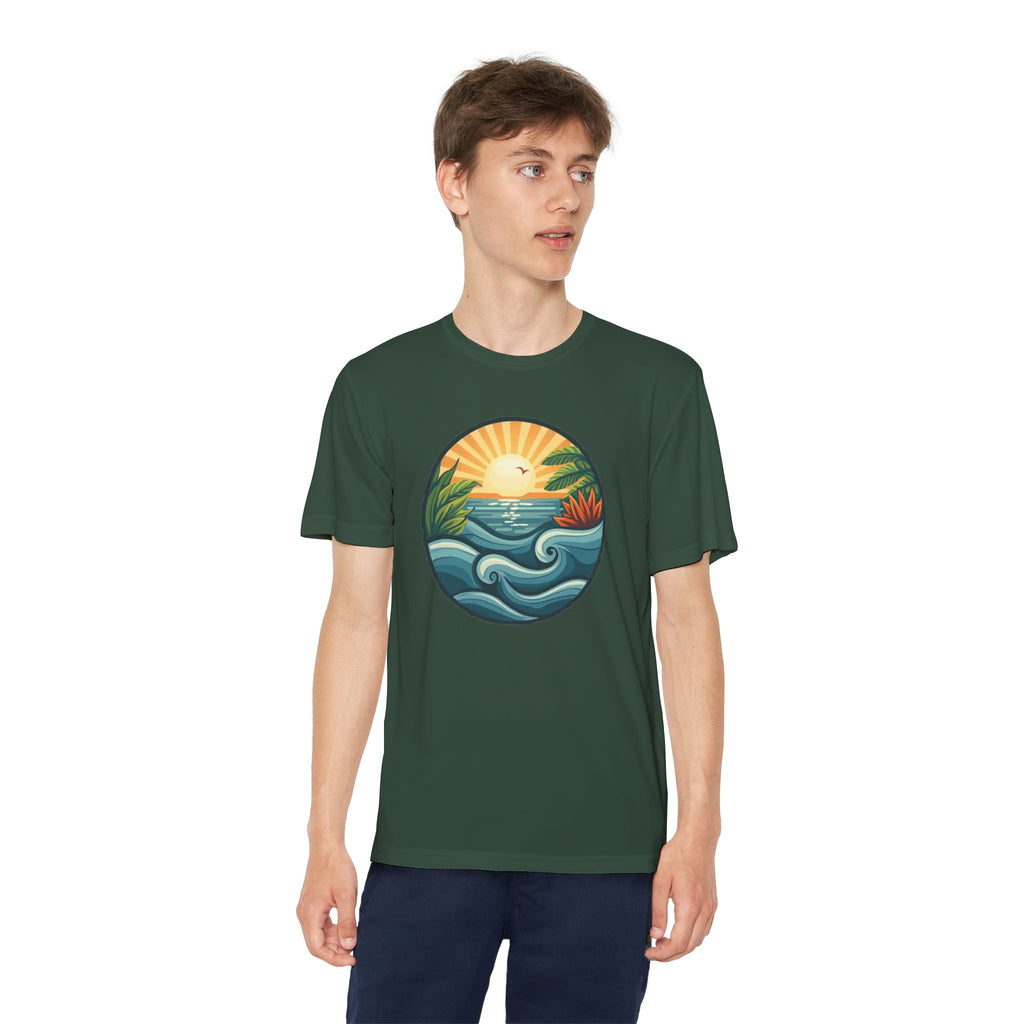 Beach Shirt Youth Competitor Tee, Kids Surf Tee, Summer Vacation Top, Ocean Lover T-Shirt, Coastal Clothing