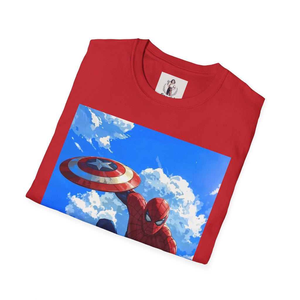 Spiderman Superhero Marvel Unisex Softstyle T-Shirt, Comic Book Tee, Geeky Clothing, Cosplay Costume Top