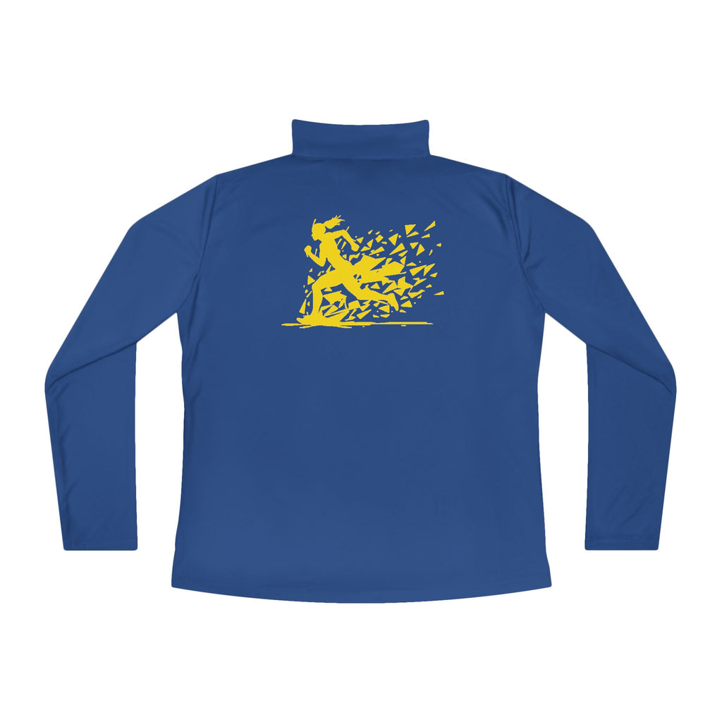 Ladies Quarter-Zip Pullover with Motivational Running Design, Athletic Apparel, Activewear, Sportswear, Fitness Gift, Running Top