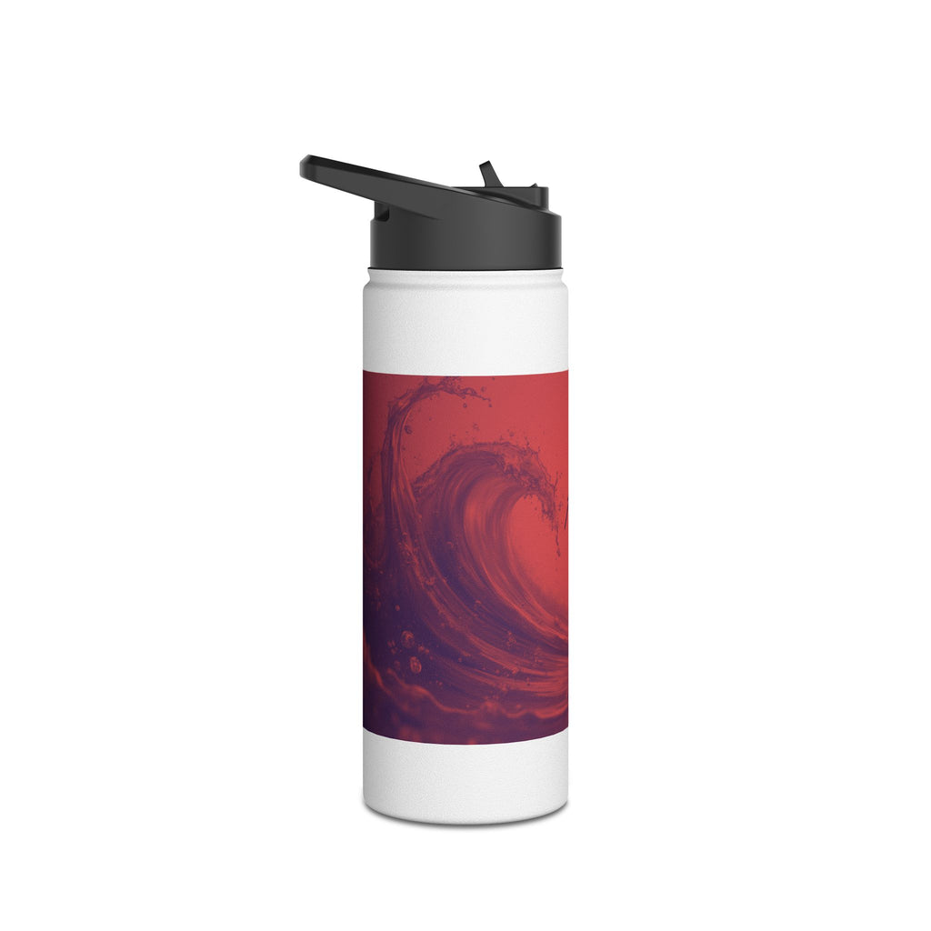 Aqua Wave Stainless Steel Water Bottle, Hydration Gift, Outdoor Adventure, Beach Vibes, Eco-Friendly, Travel Companion