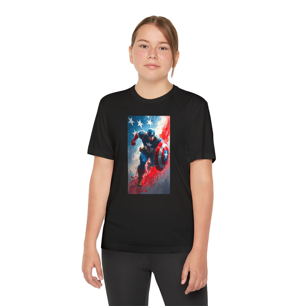 Captain America Superhero Marvel Patriotic, Kids Graphic T-Shirt, Boys Hero Top, Girls Comic Book Clothing, Birthday