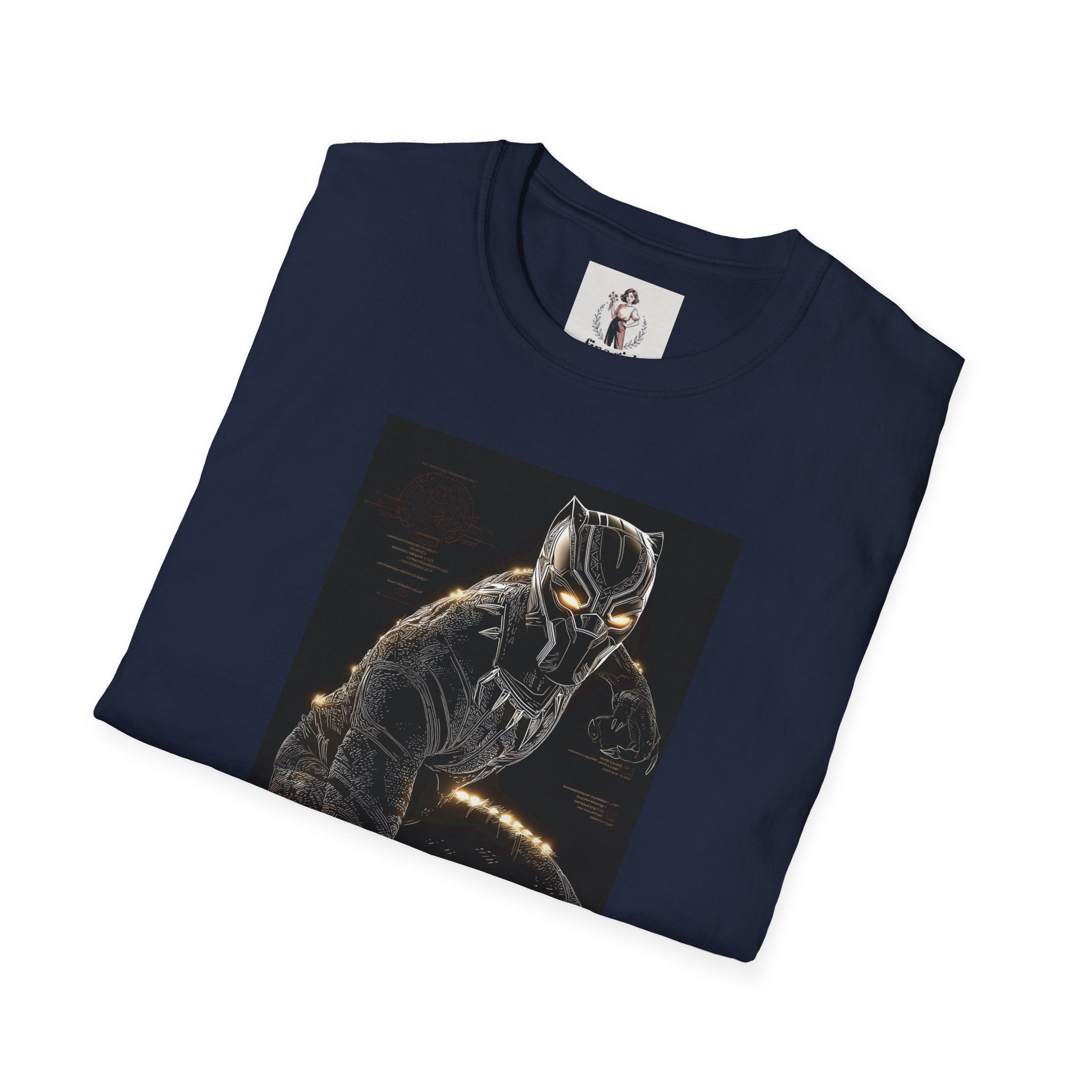 The Black Panther Superhero Marvel Unisex Softstyle T-Shirt, Comic Book Tee, Geeky Clothing, Cosplay Costume Top