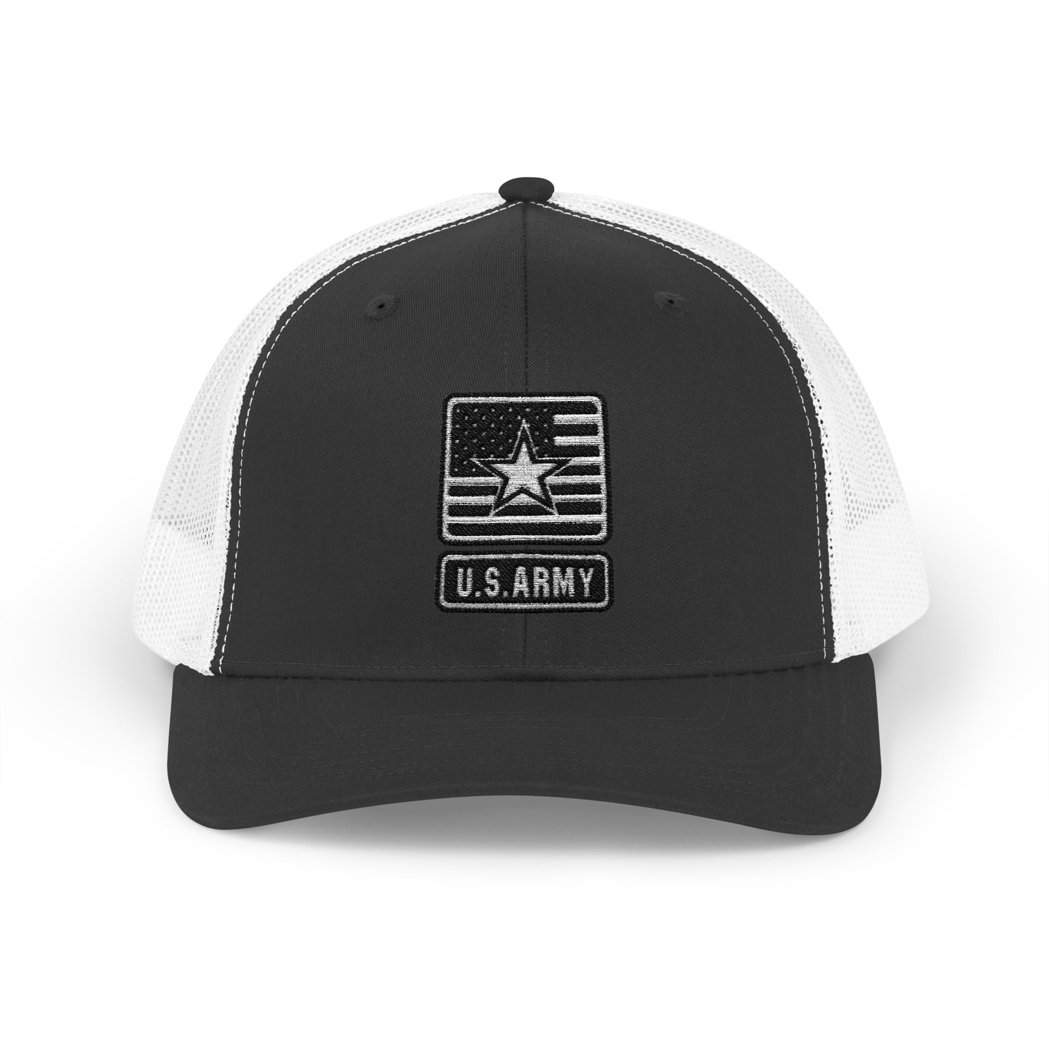 US Army Snapback Trucker Cap with Thin Red Line Design, Ideal for First Responders, Supportive Gifts, Memorials, Everyday Wear