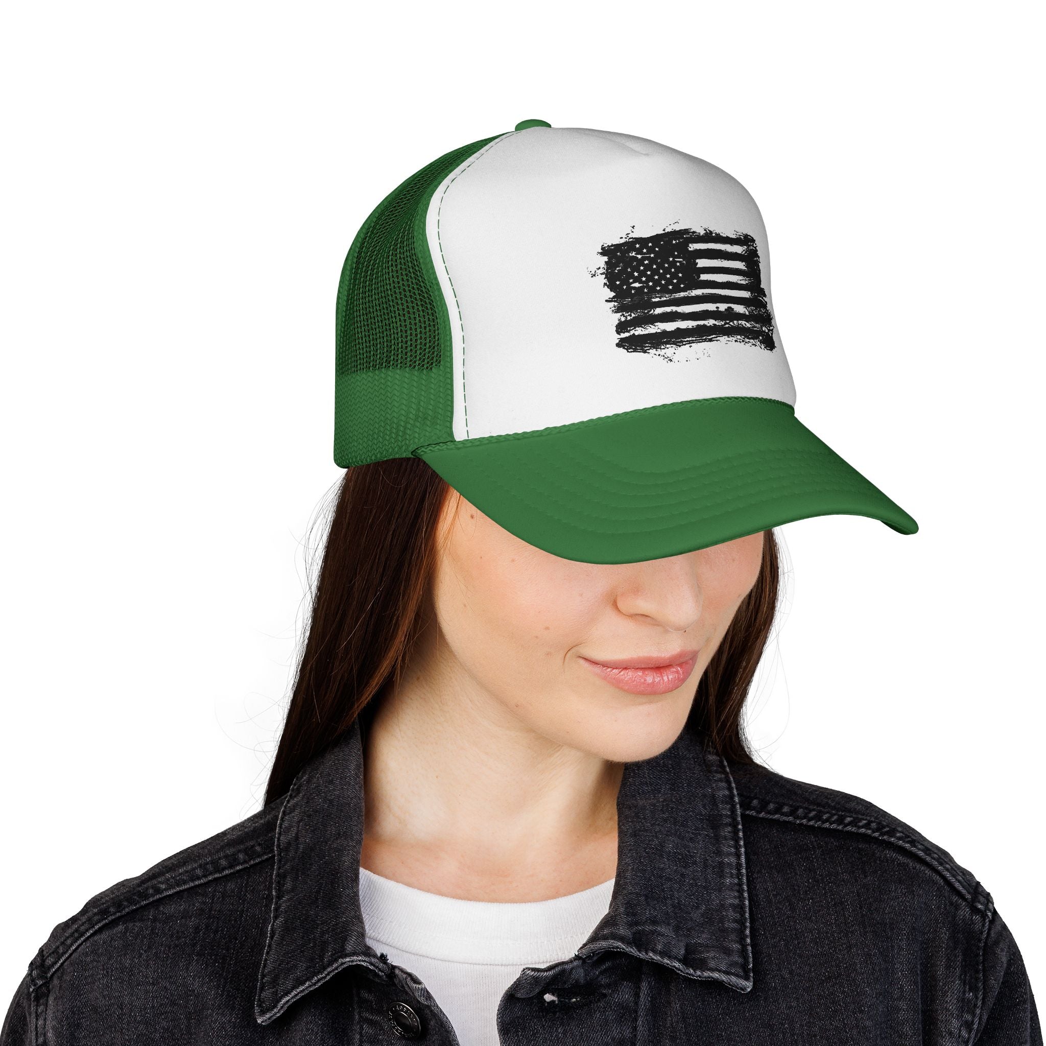 Patriotic Trucker Cap with American Flag Design, USA Hat, Summer Fashion, Outdoors Gear, Gift for Veterans, BBQ, 4th of July