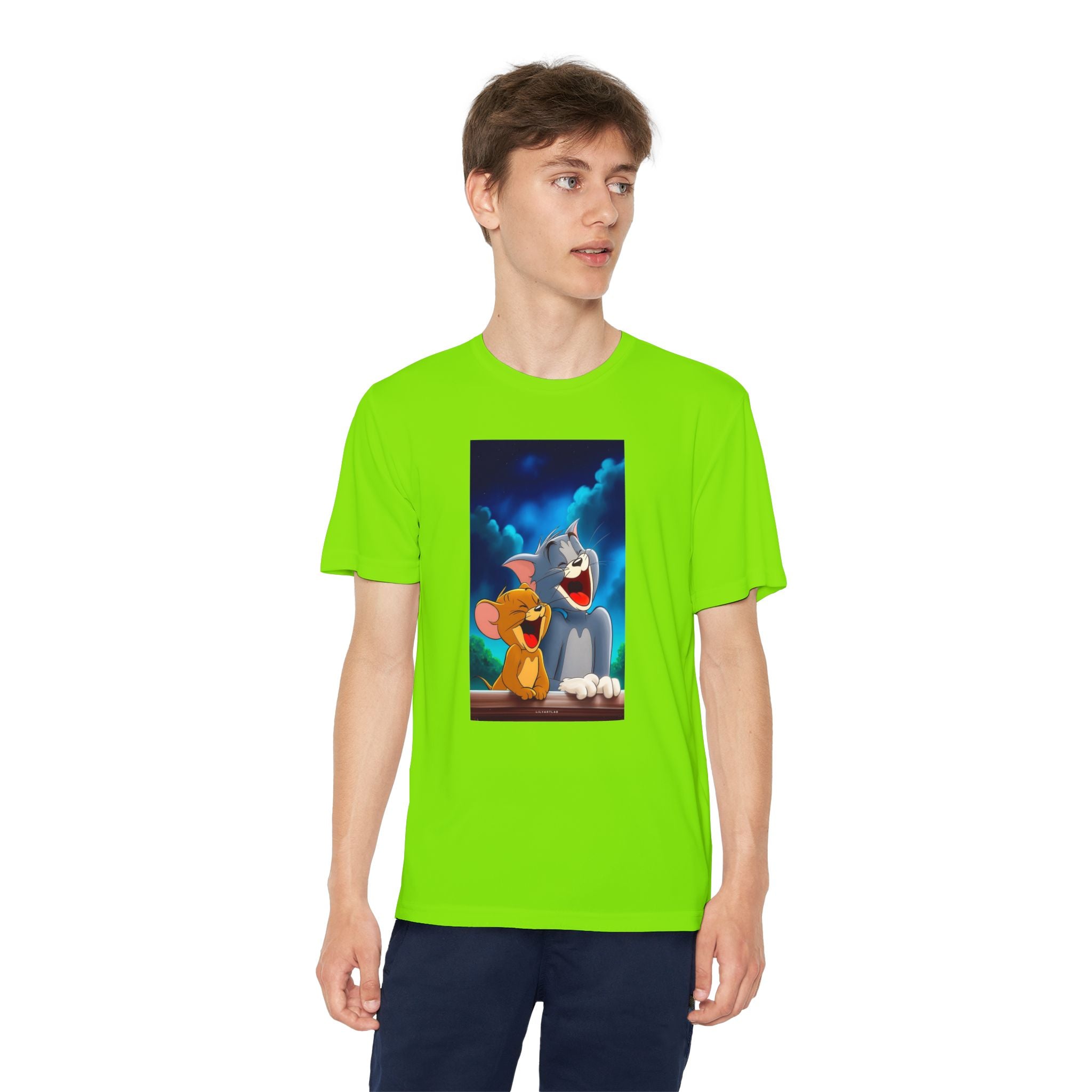 Youth Competitor Tee with Tom And Jerry design, Cartoon Graphic Kid's T-Shirt, Kids Tee, Children's Clothing, Funny Tee for Boys and Girls