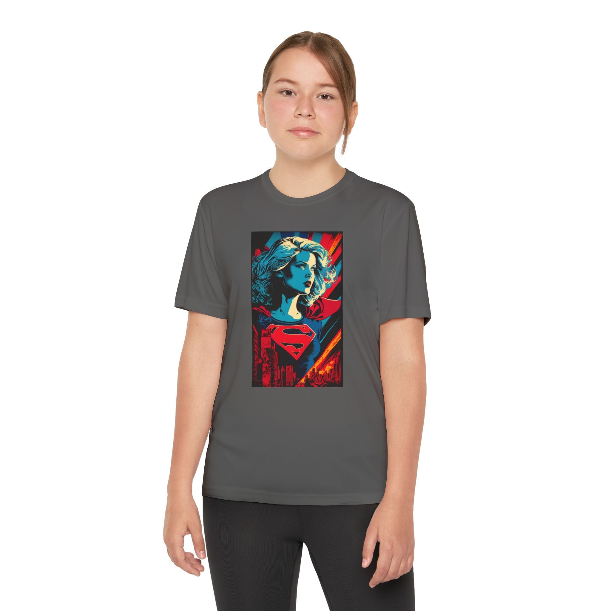 Superhero Youth T-Shirt Sports Graphic Tee, Cool Athletic Shirt for Kids