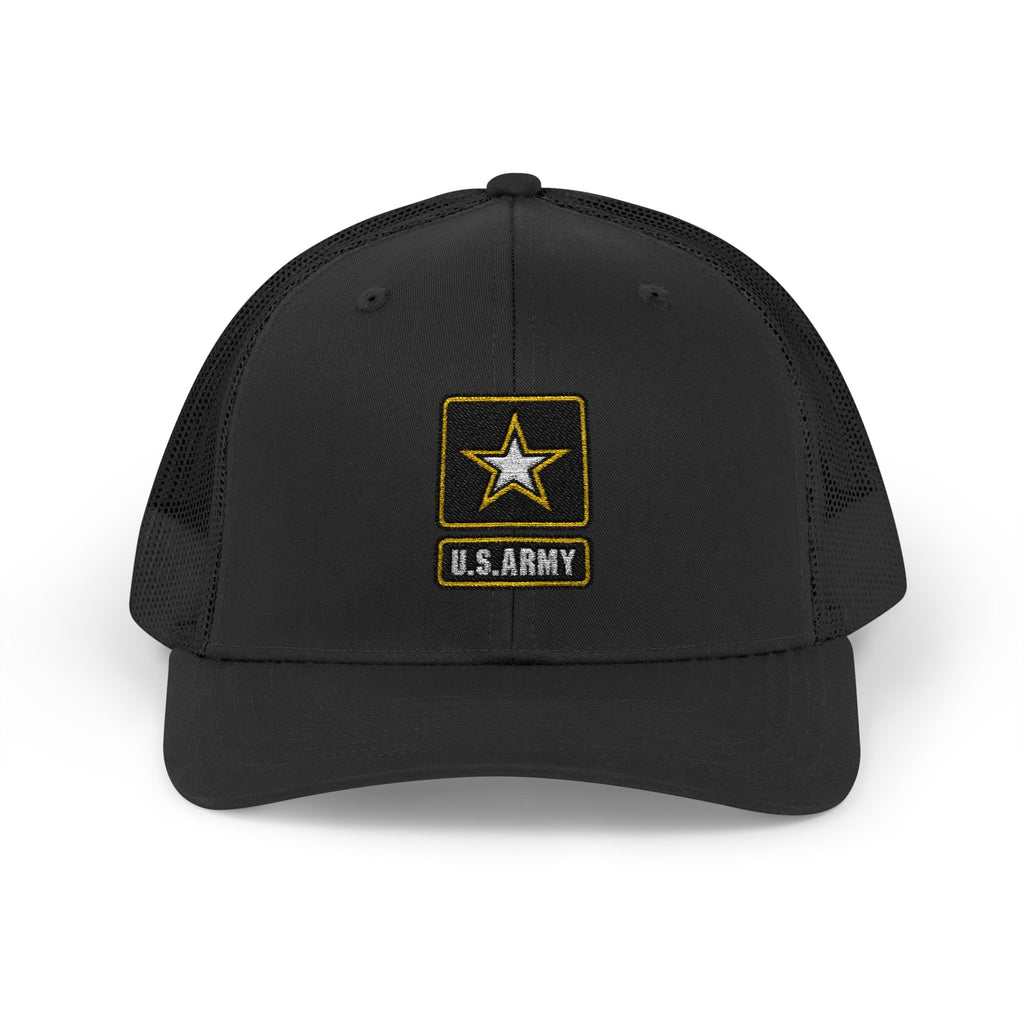 US Army Snapback Trucker Cap with Thin Red Line Design, Ideal for First Responders, Supportive Gifts, Memorials, Everyday Wear