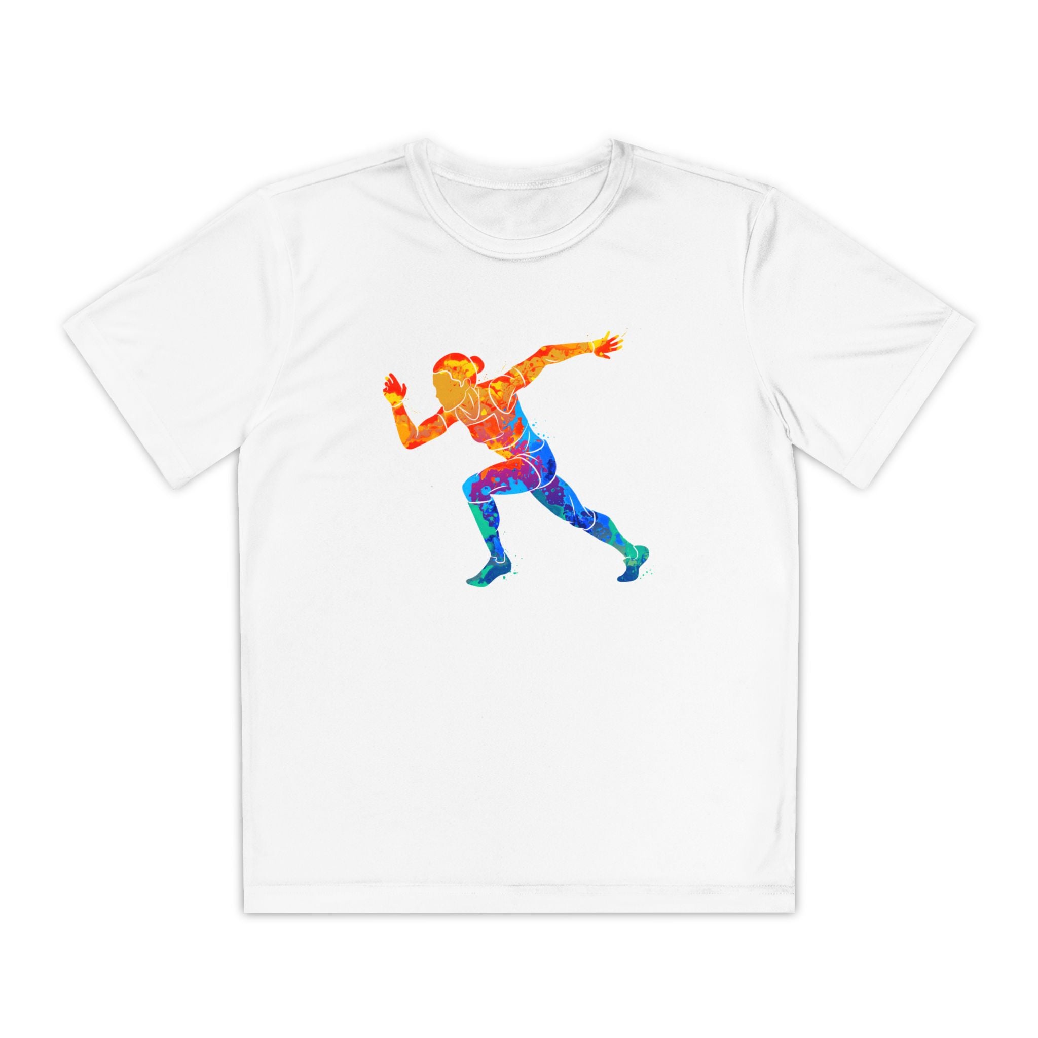 Running Youth T-Shirt Sports Graphic Tee, Cool Athletic Shirt for Kids, Perfect for Sports Events, Team Spirit