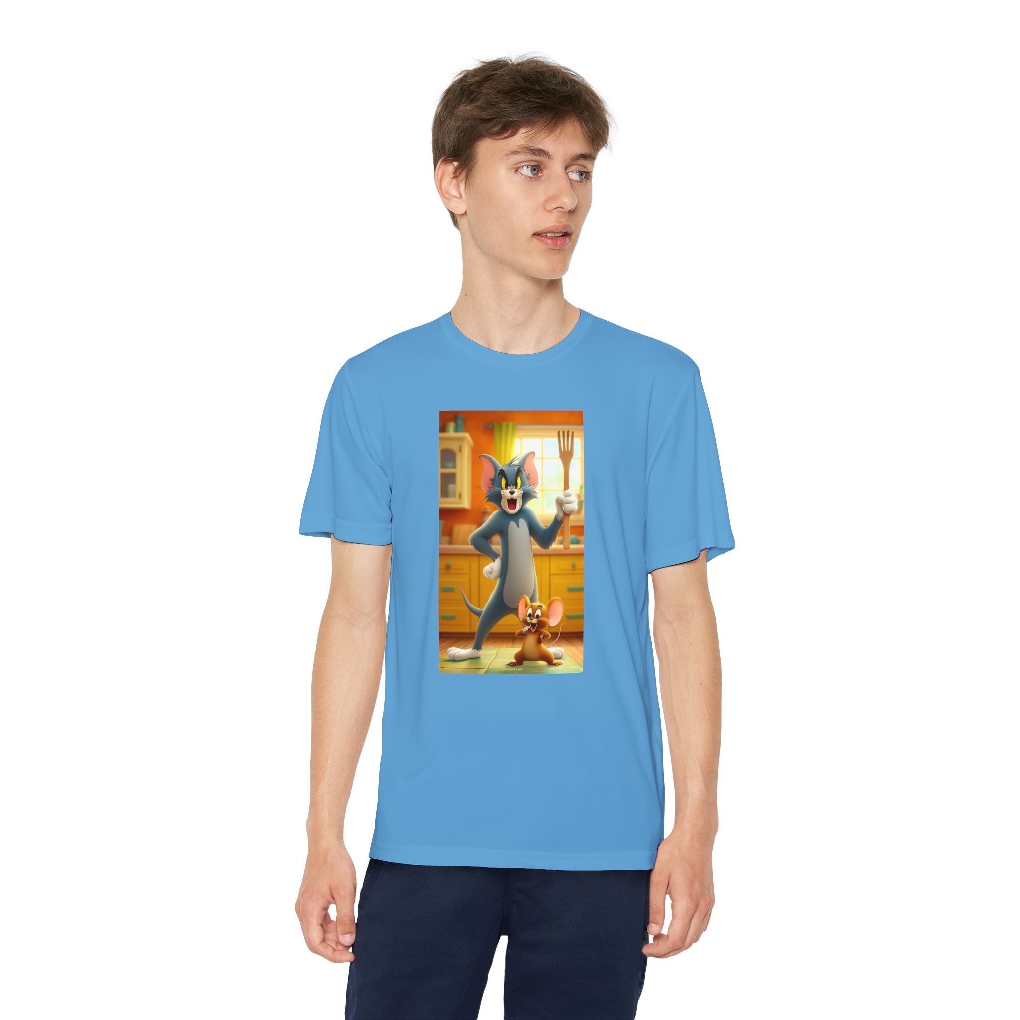 Youth Competitor Tee with Tom And Jerry design, Cartoon Graphic Kid's T-Shirt, Kids Tee, Children's Clothing, Funny Tee for Boys and Girls