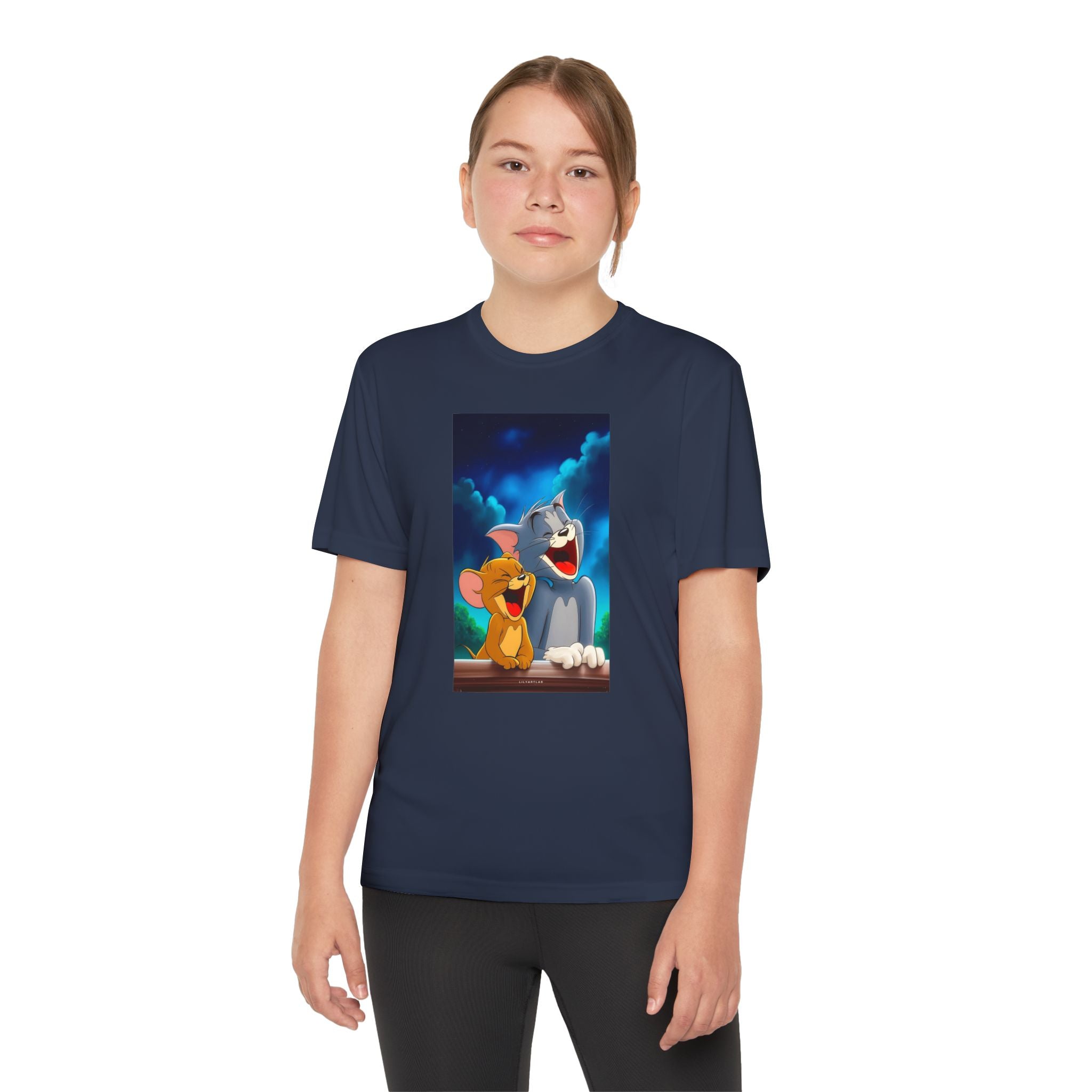 Youth Competitor Tee with Tom And Jerry design, Cartoon Graphic Kid's T-Shirt, Kids Tee, Children's Clothing, Funny Tee for Boys and Girls