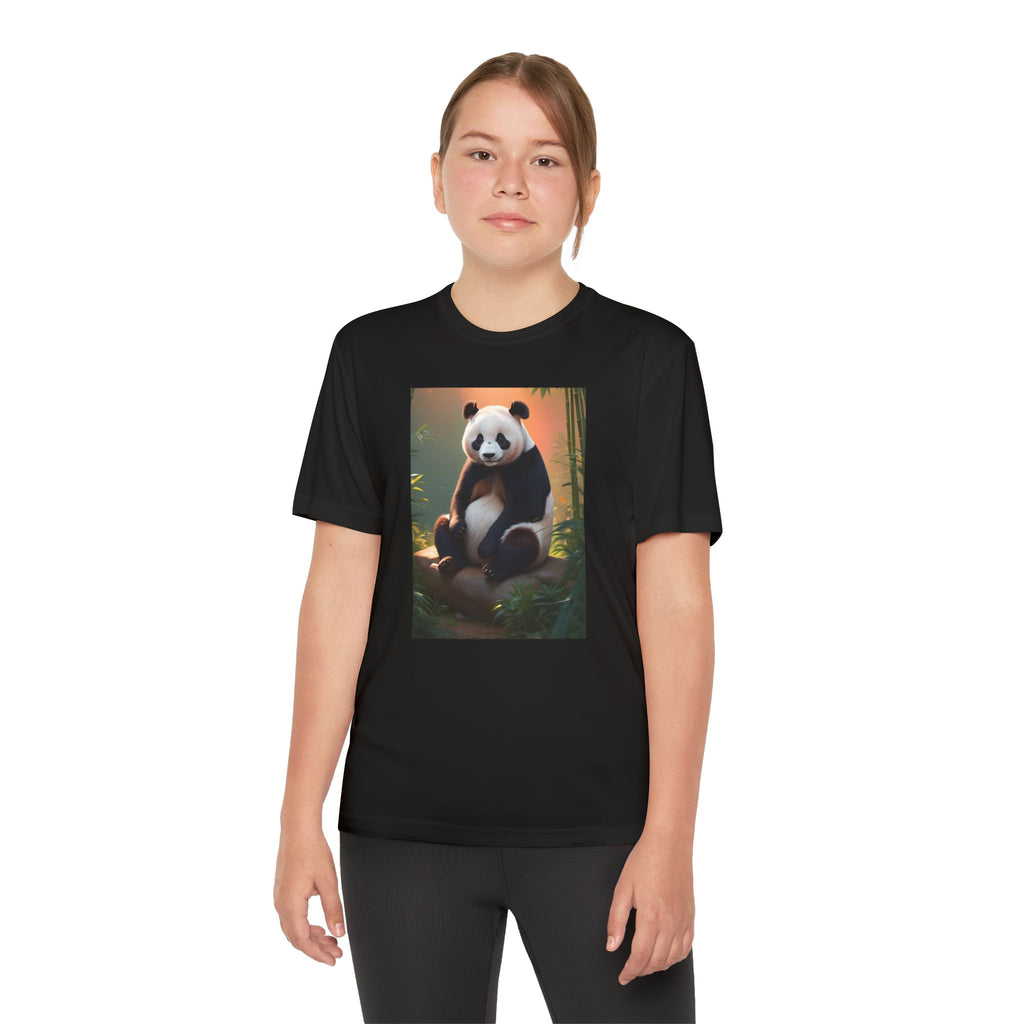 Panda Youth Tee Shirt, Kids Animal Graphic Top, Cute Black and White Tee, Children's Zoo Theme Shirt, Bamboo Bear Shirt, Kid's Nature Gift