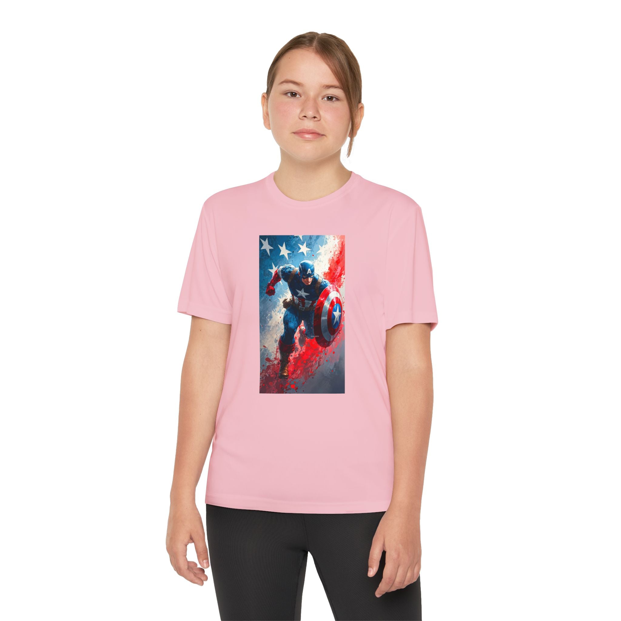 Captain America Superhero Marvel Patriotic, Kids Graphic T-Shirt, Boys Hero Top, Girls Comic Book Clothing, Birthday