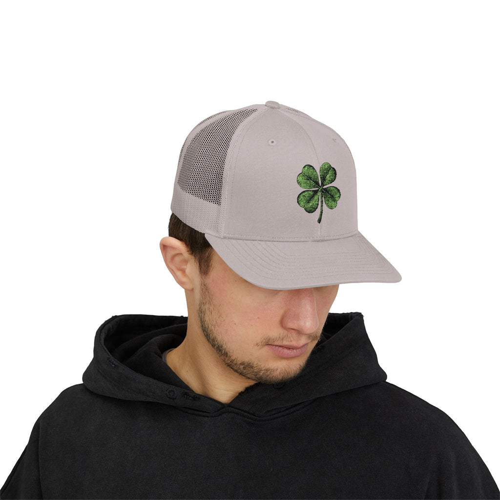 St. Patrick's Day Lucky 4-Leaf Clover Snapback Trucker Cap