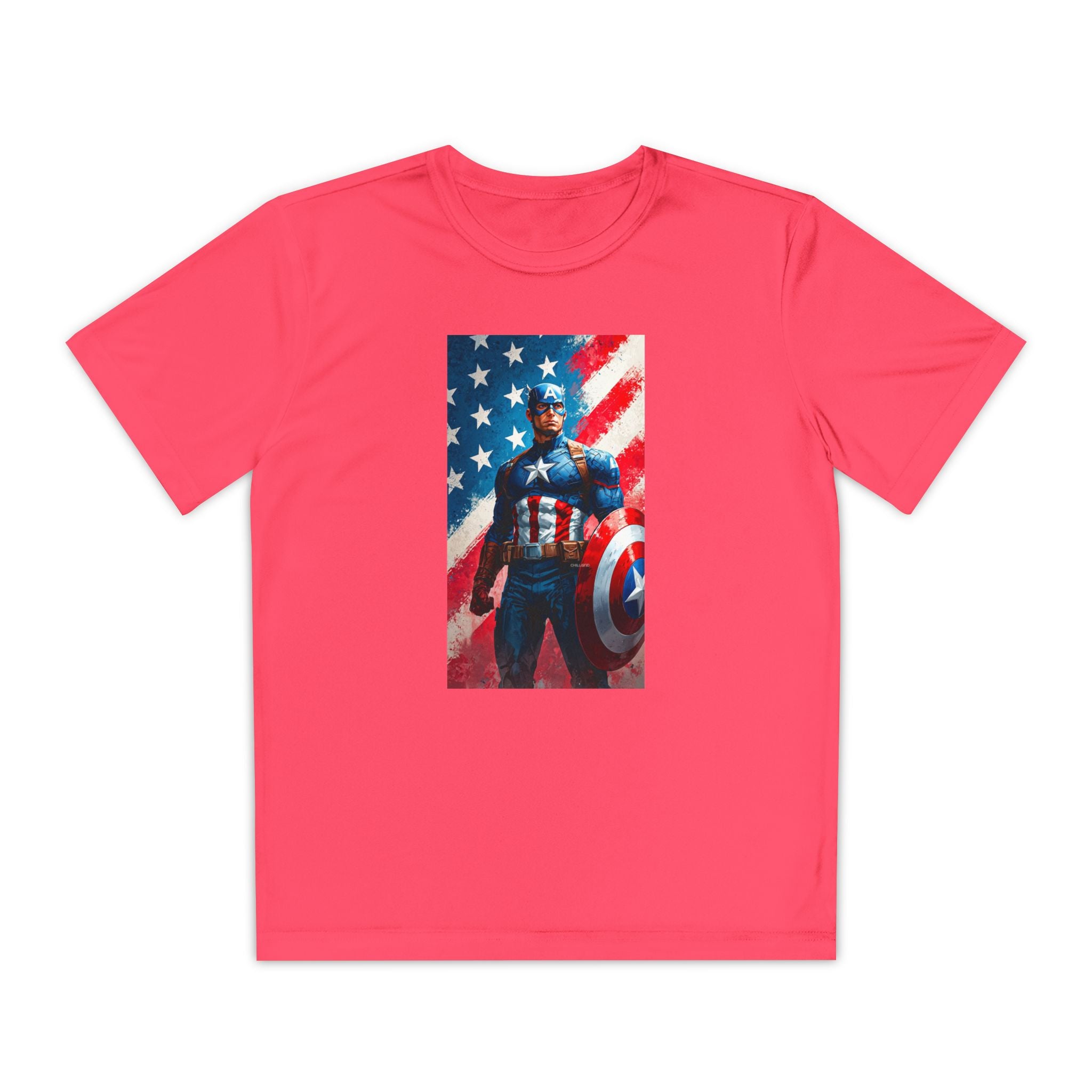 Captain America Superhero Marvel Patriotic, Kids Graphic T-Shirt, Boys Hero Top, Girls Comic Book Clothing, Birthday