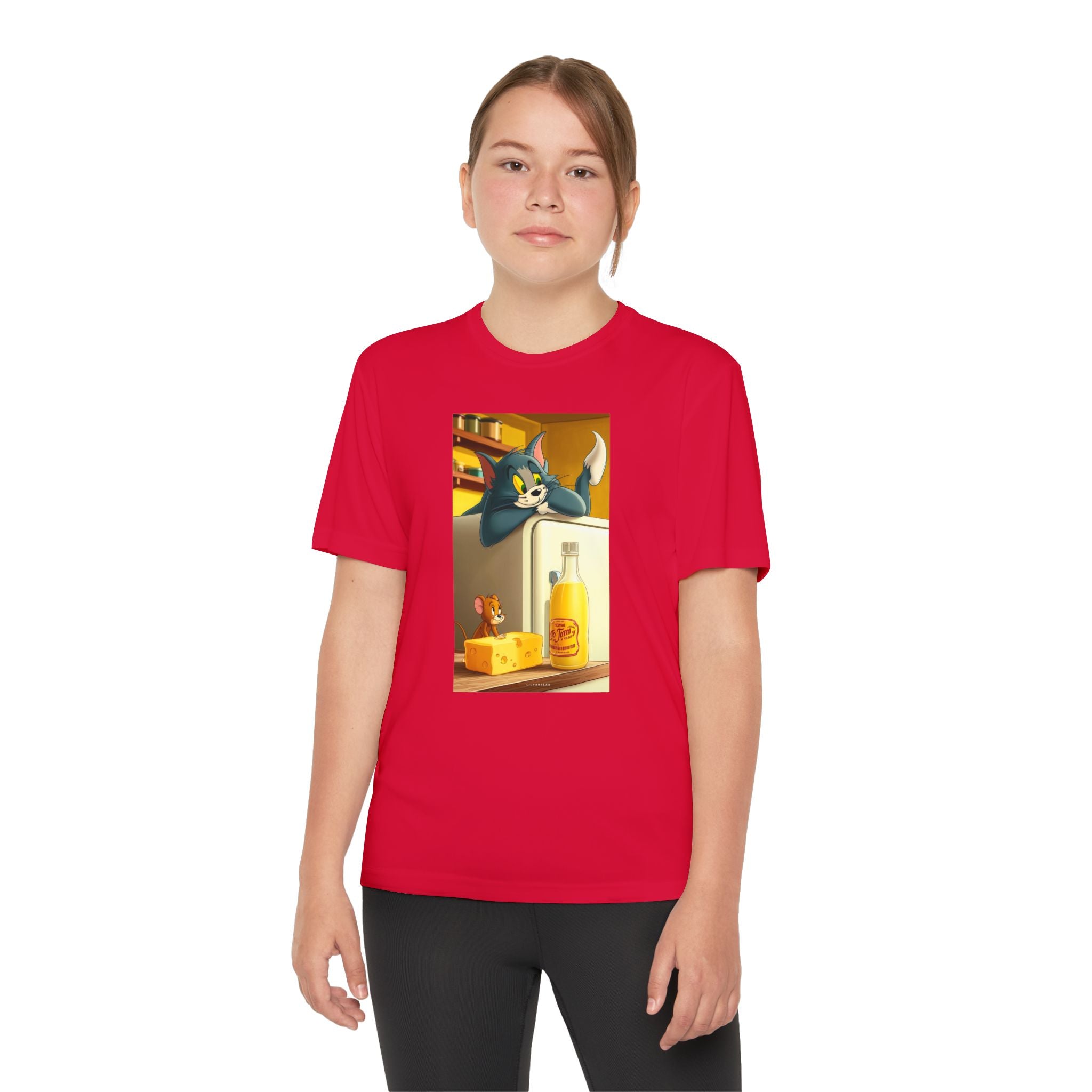 Youth Competitor Tee with Tom And Jerry design, Cartoon Graphic Kid's T-Shirt, Kids Tee, Children's Clothing, Funny Tee for Boys and Girls