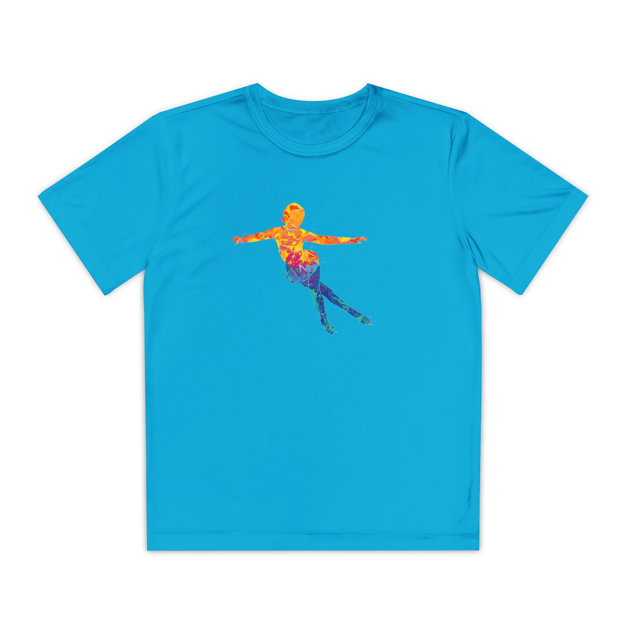 Ice Skating Youth Sports Graphic Tee, Cool Athletic Shirt for Kids, Perfect for Sports Events, Team Spirit, Birthday Gift, Summer Activities