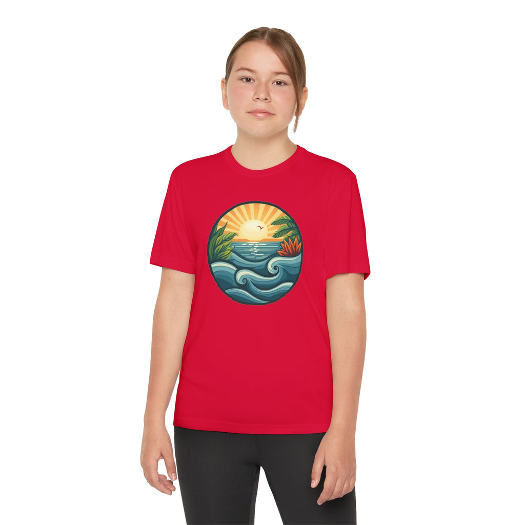 Beach Shirt Youth Competitor Tee, Kids Surf Tee, Summer Vacation Top, Ocean Lover T-Shirt, Coastal Clothing
