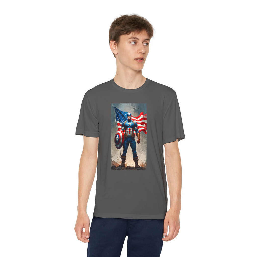 Captain America Superhero Marvel Patriotic, Kids Graphic T-Shirt, Boys Hero Top, Girls Comic Book Clothing, Birthday