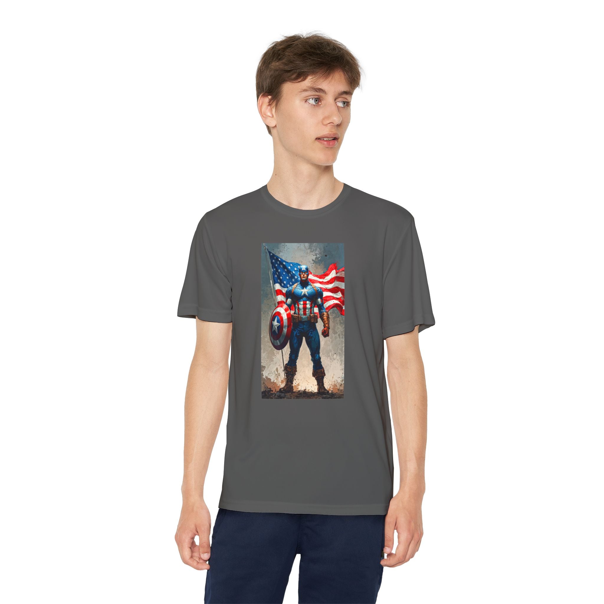 Captain America Superhero Marvel Patriotic, Kids Graphic T-Shirt, Boys Hero Top, Girls Comic Book Clothing, Birthday
