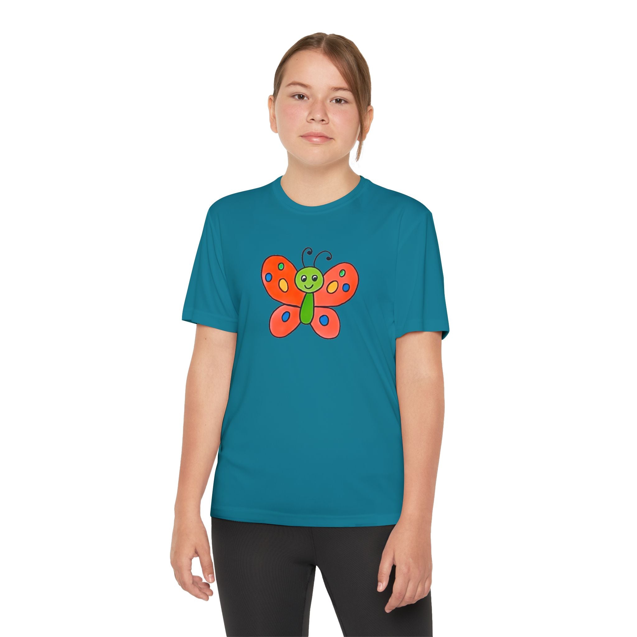 Butterffy Youth T-Shirt Sports Graphic Tee, Cool Athletic Shirt for Kids, Perfect for Sports Events, Team Spirit