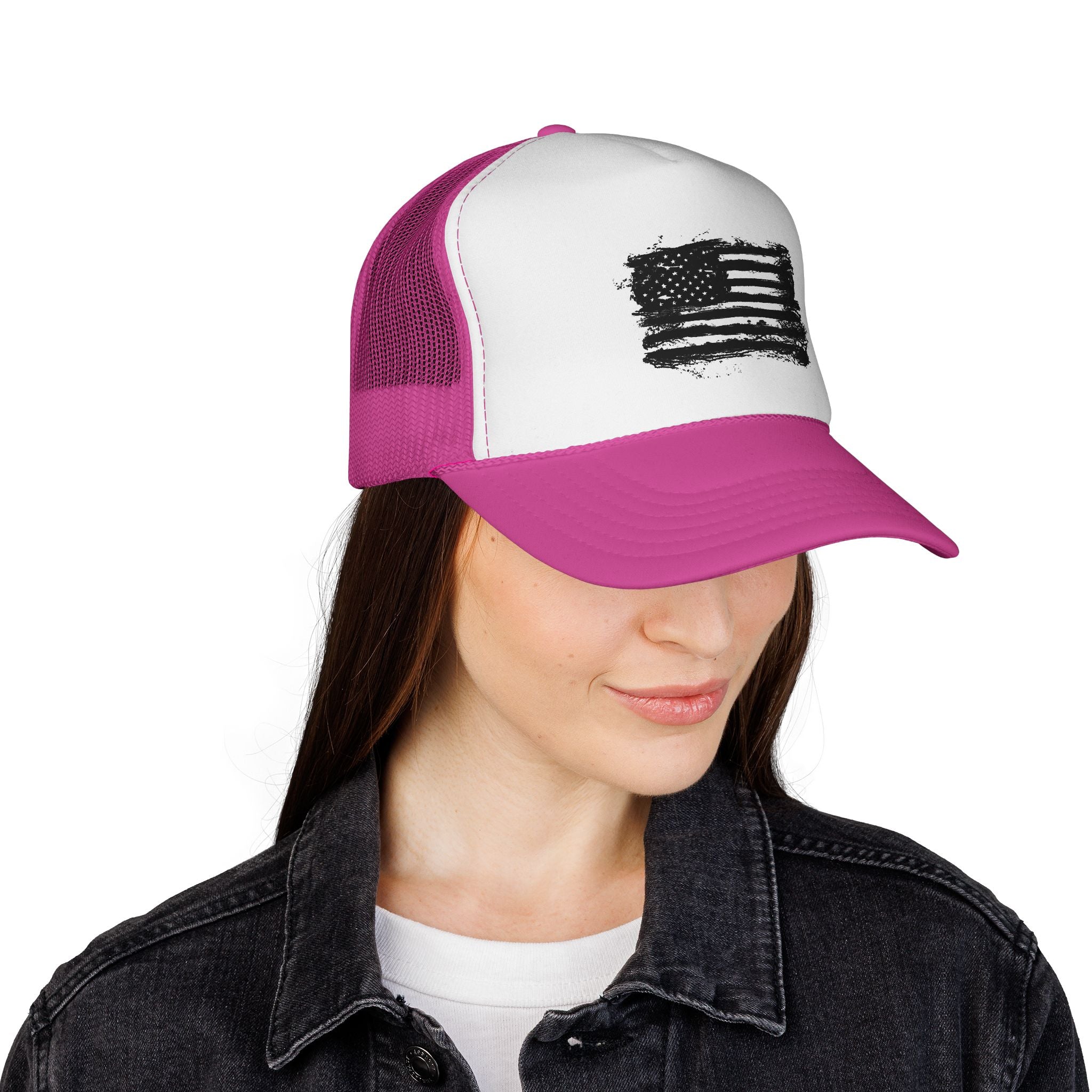 Patriotic Trucker Cap with American Flag Design, USA Hat, Summer Fashion, Outdoors Gear, Gift for Veterans, BBQ, 4th of July