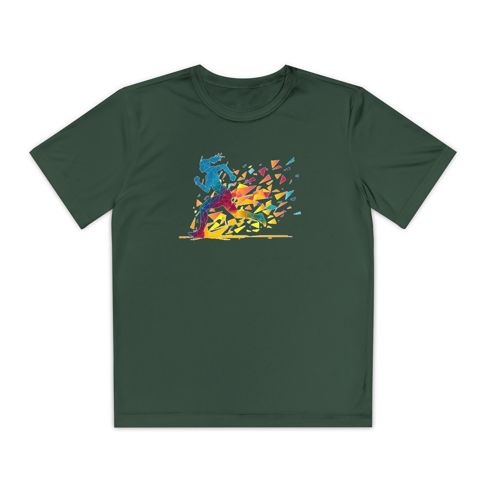 Running Youth T-Shirt Sports Graphic Tee, Cool Athletic Shirt for Kids, Perfect for Sports Events, Team Spirit