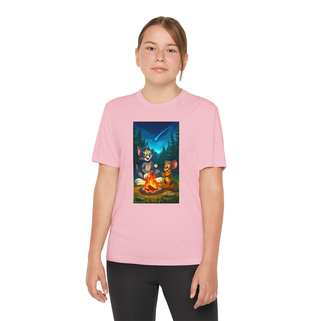 Youth Competitor Tee with Tom And Jerry design, Cartoon Graphic Kid's T-Shirt, Kids Tee, Children's Clothing, Funny Tee for Boys and Girls