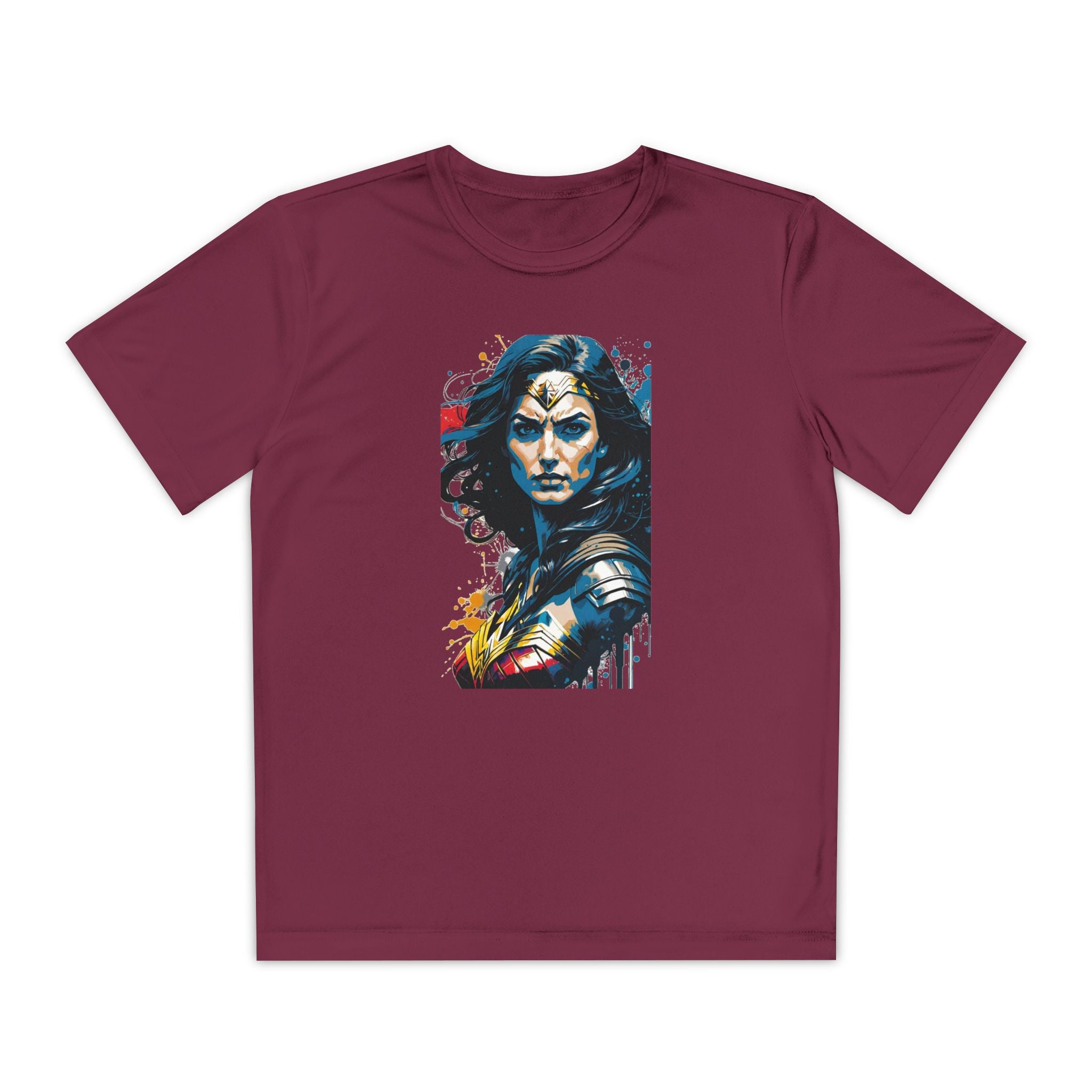 Superhero Youth T-Shirt Sports Graphic Tee, Cool Athletic Shirt for Kids