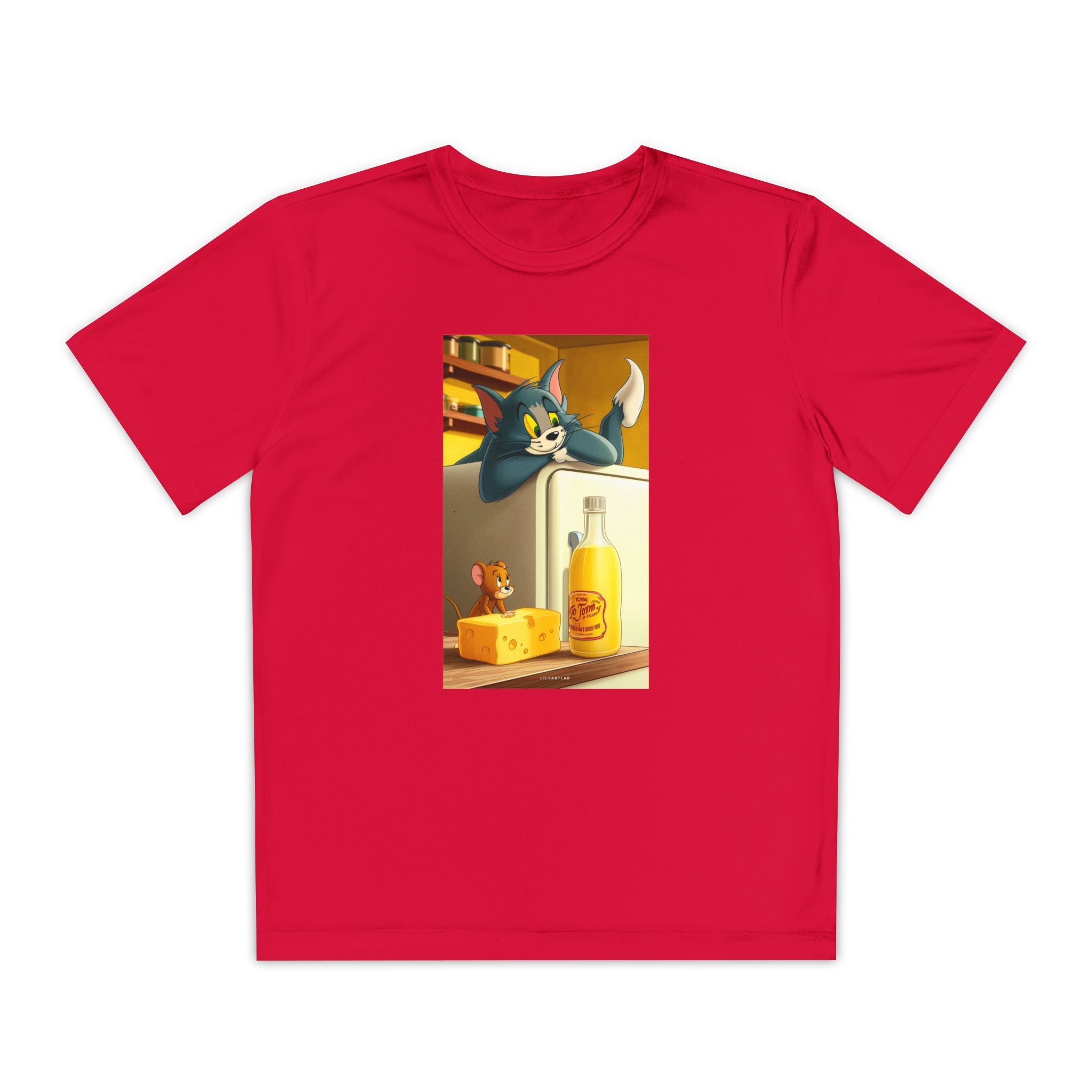Youth Competitor Tee with Tom And Jerry design, Cartoon Graphic Kid's T-Shirt, Kids Tee, Children's Clothing, Funny Tee for Boys and Girls