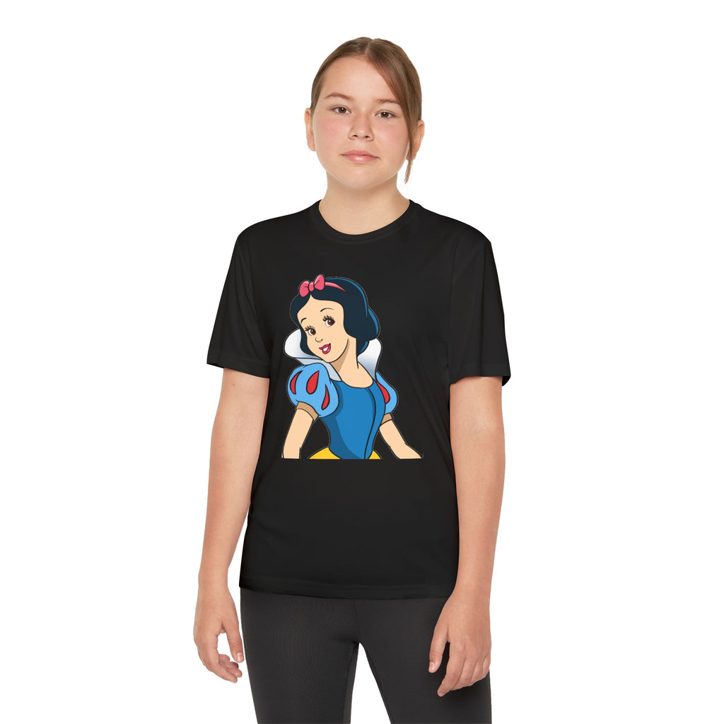 Snow White Youth T-Shirt Sports Graphic Tee, Cool Athletic Shirt for Kids, Perfect for Sports Events, Team Spirit