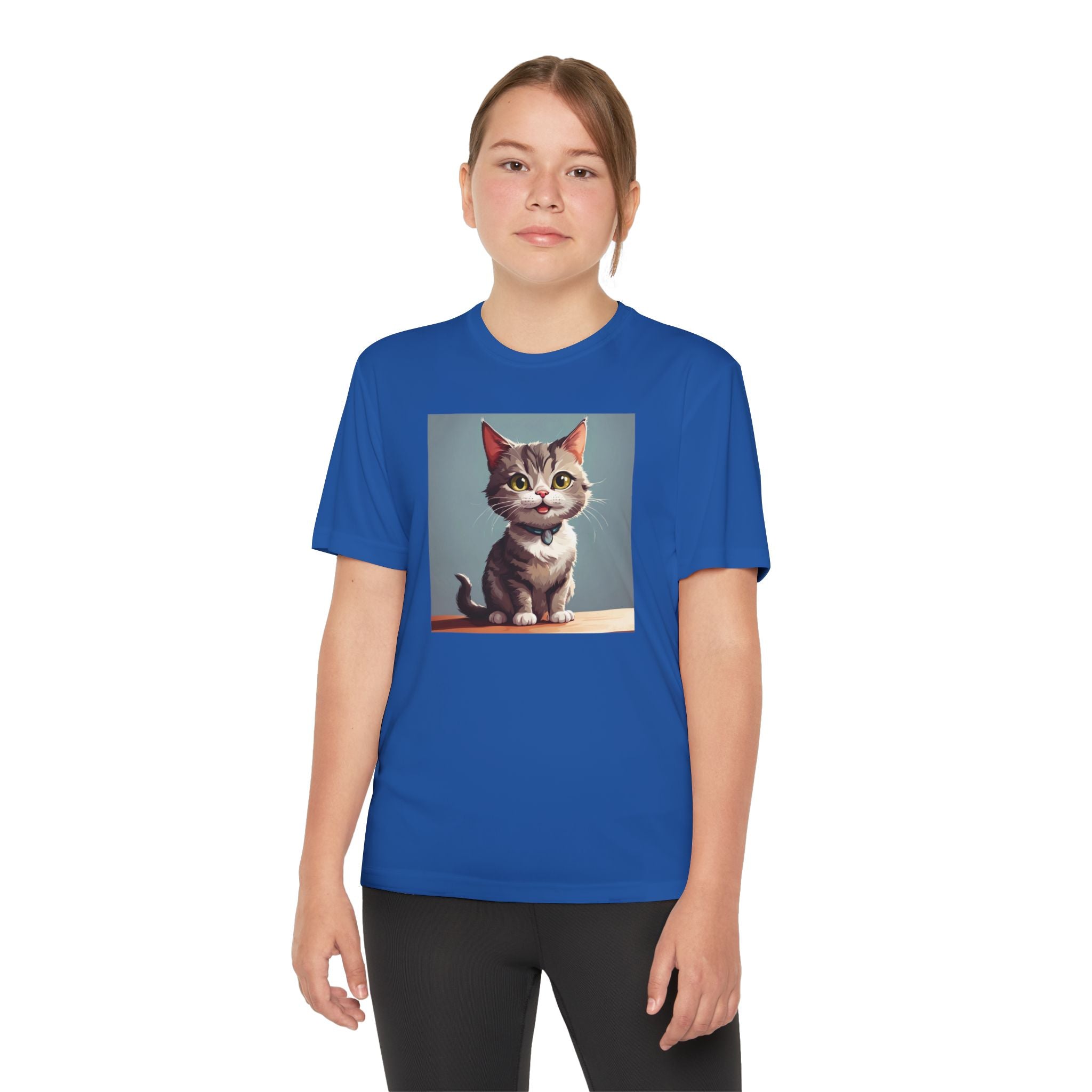 Youth Tee, Cute Kitten Graphic Shirt for Kids, Cat Lover Gift, Animal Theme Top, Children's Clothing, Feline Print Apparel