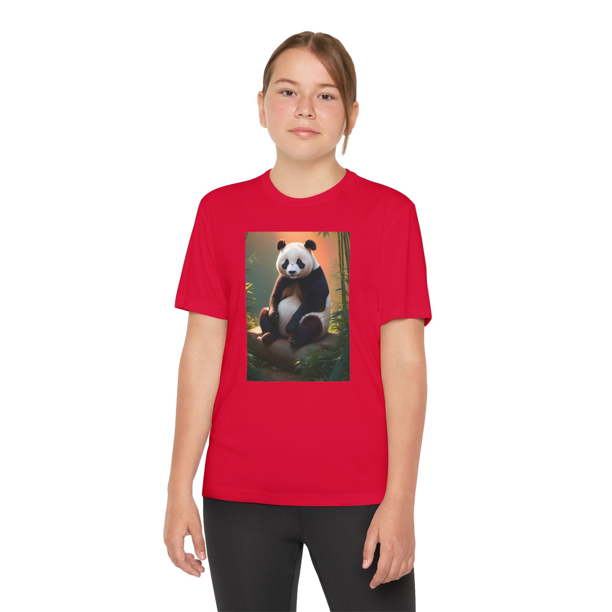 Panda Youth Tee Shirt, Kids Animal Graphic Top, Cute Black and White Tee, Children's Zoo Theme Shirt, Bamboo Bear Shirt, Kid's Nature Gift
