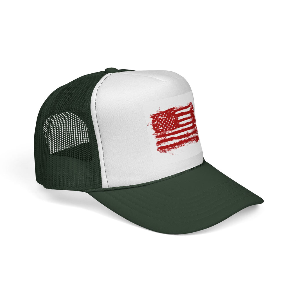 Patriotic Trucker Cap with American Flag Design, USA Hat, Summer Fashion, Outdoors Gear, Gift for Veterans, BBQ, 4th of July