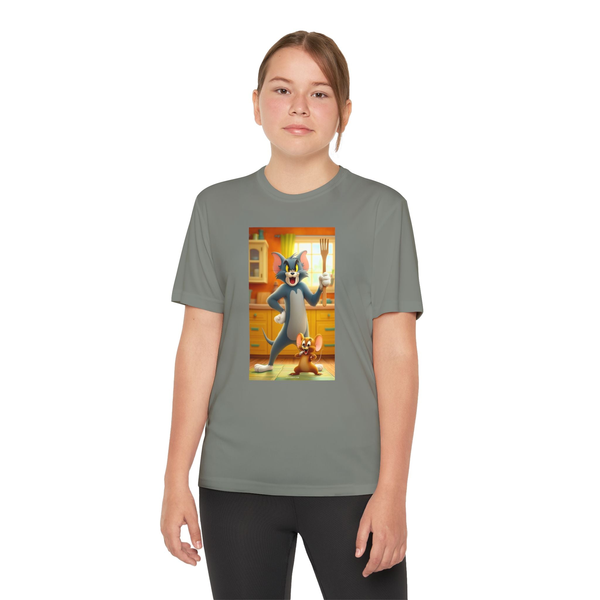 Youth Competitor Tee with Tom And Jerry design, Cartoon Graphic Kid's T-Shirt, Kids Tee, Children's Clothing, Funny Tee for Boys and Girls