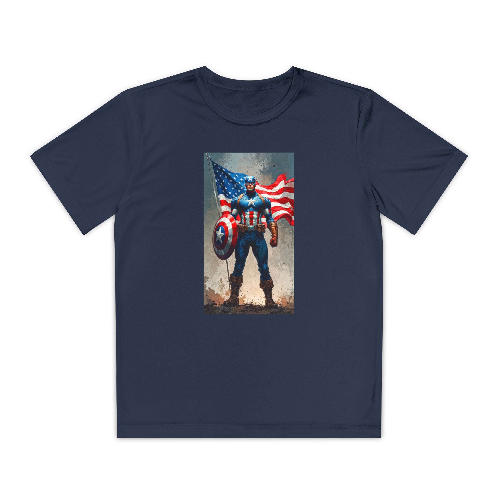 Captain America Superhero Marvel Patriotic, Kids Graphic T-Shirt, Boys Hero Top, Girls Comic Book Clothing, Birthday