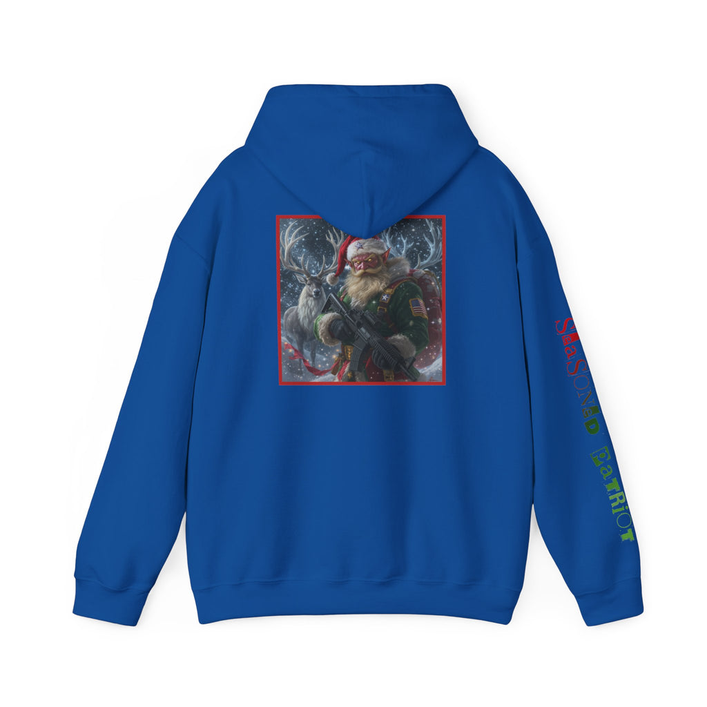 Christmas Elf Patriotic USA Hoodie, Sweatshirt, Unisex Hooded Pullover, Holiday Outerwear, Festive Winter Apparel