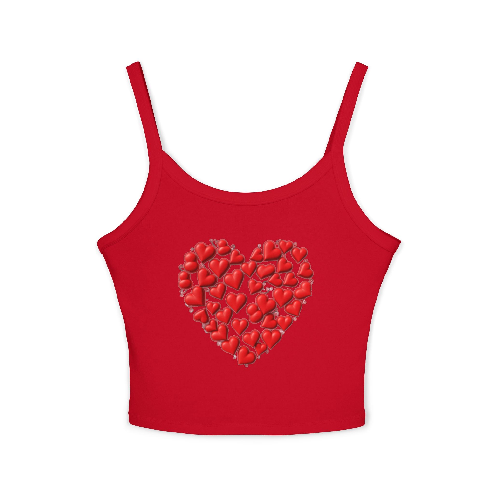 Heart Tank Top, Love Cami, Valentine's Day Shirt, Romantic Sleeveless Tee, Women's Summer Blouse, Cute Spaghetti Strap Tank