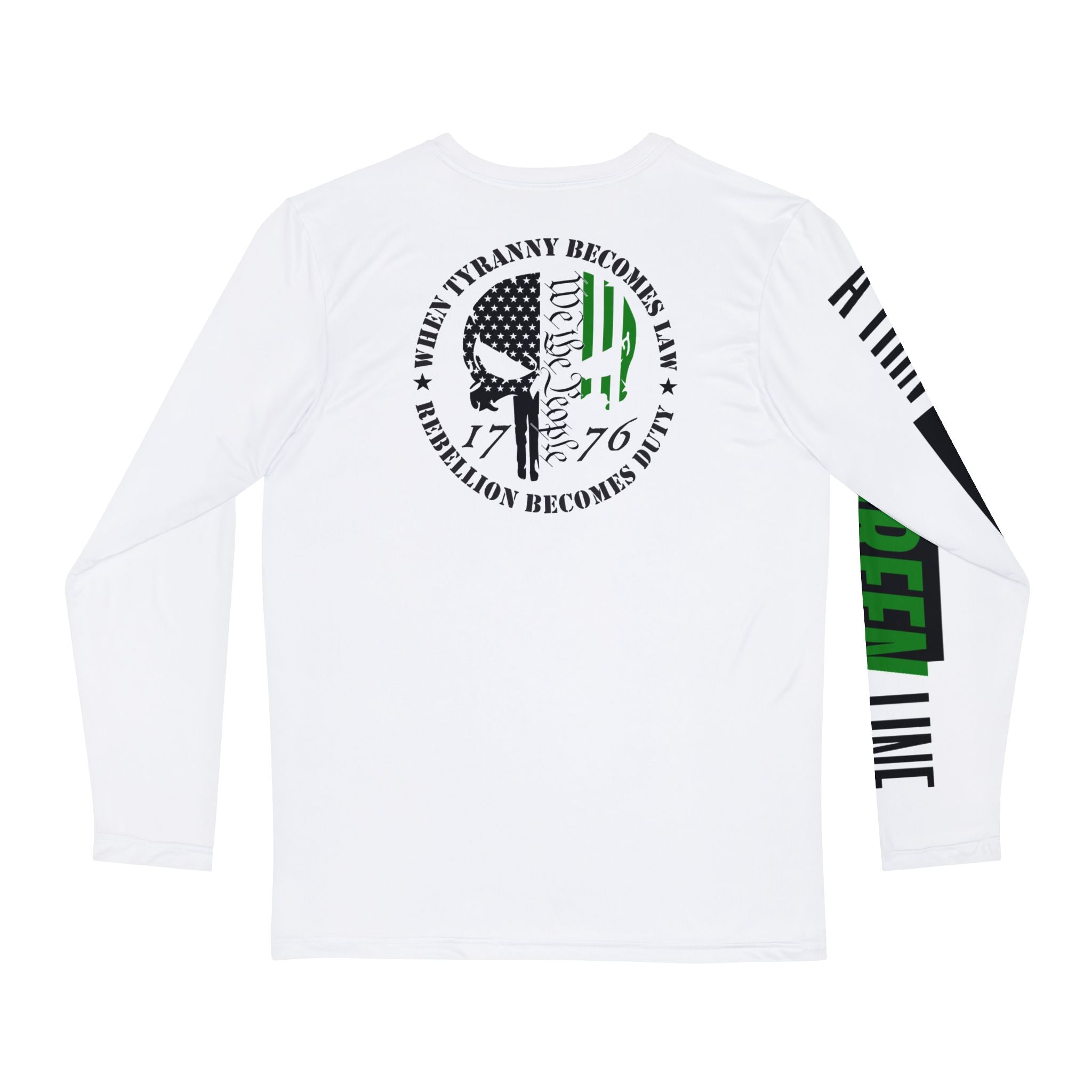 Military Patriotic Men's Long Sleeve Shirt, Thin Green Line Tee, Army Veteran Gift, Patriotic Graphic Tee, Support Our Troops Shirt