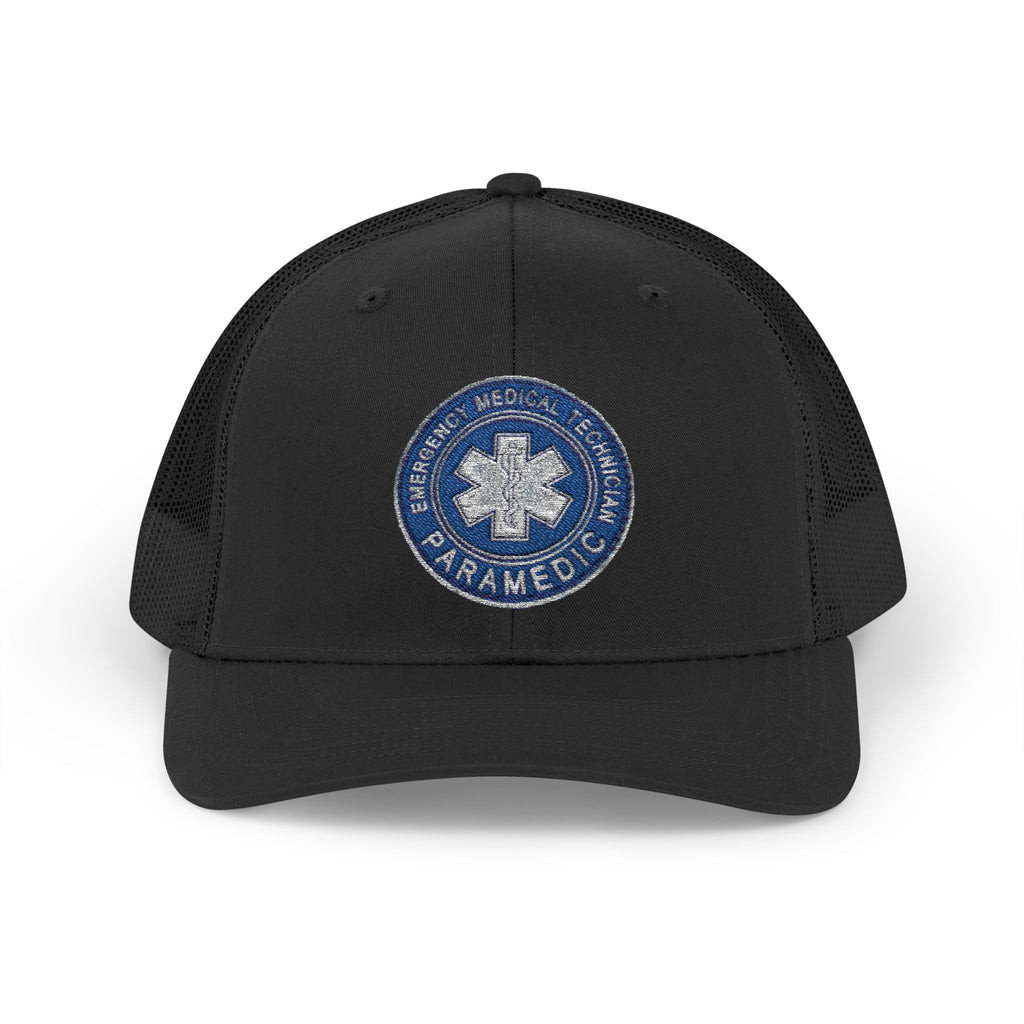 Paramedic Snapback Trucker Cap with Thin Red Line Design, Ideal for First Responders, Supportive Gifts, Memorials, Everyday Wear