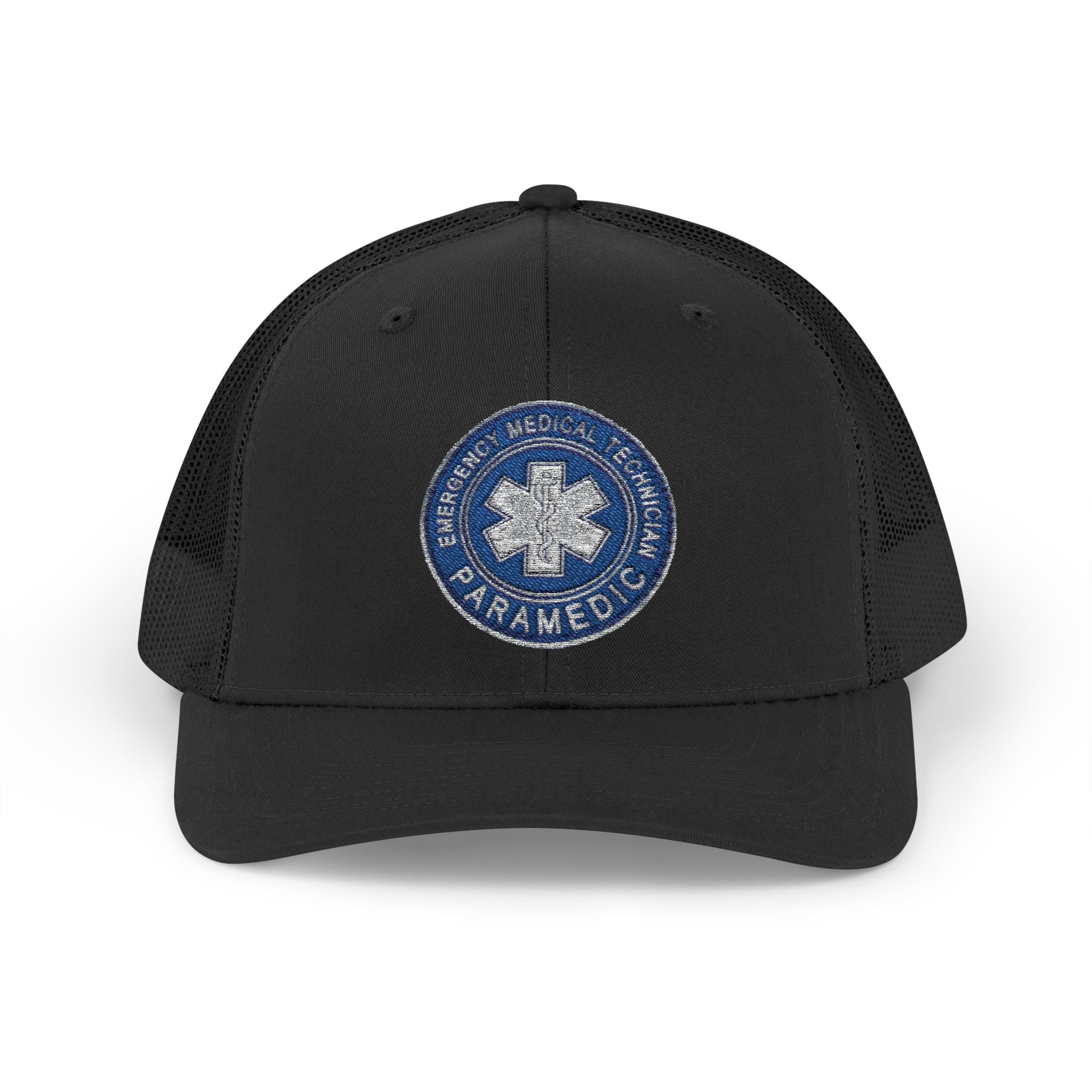 Paramedic Snapback Trucker Cap with Thin Red Line Design, Ideal for First Responders, Supportive Gifts, Memorials, Everyday Wear