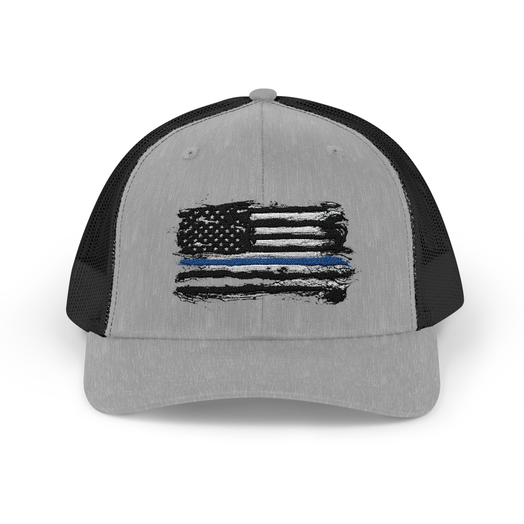 Thin Blue Line Patriotic Snapback Trucker Cap with Thin Red Line Design, Ideal for First Responders, Supportive Gifts, Everyday Wear