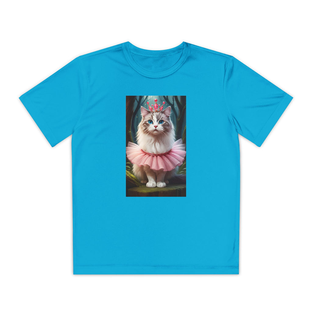 Graphic Tee, Cute Cartoon Kitten, Kids Animal Lover Shirt, Kitty Princess Design, Youth Tee for Girls and Boys, Funny Cat Shirt, Gift for