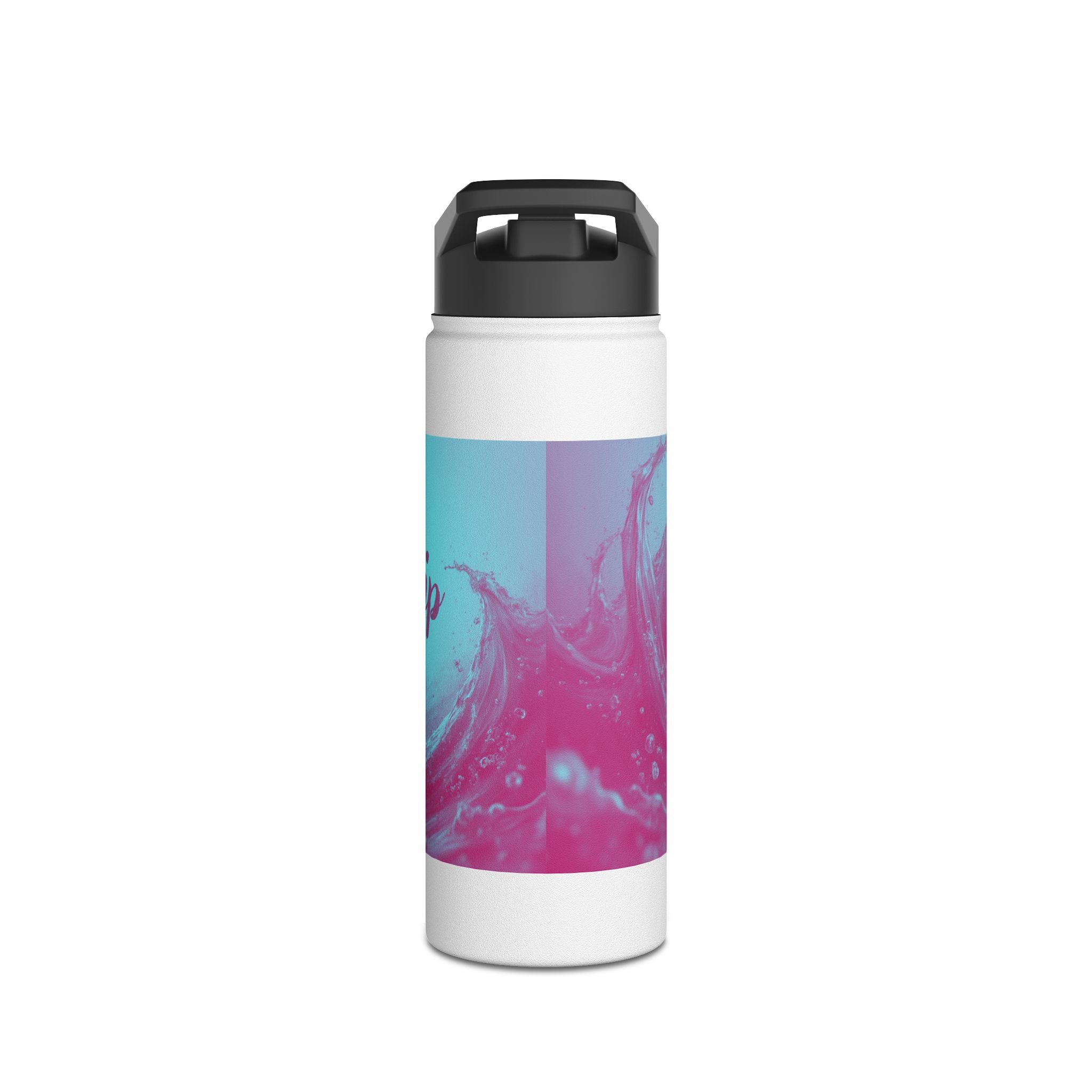 Aqua Wave Stainless Steel Water Bottle, Hydration Gift, Outdoor Adventure, Beach Vibes, Eco-Friendly, Travel Companion