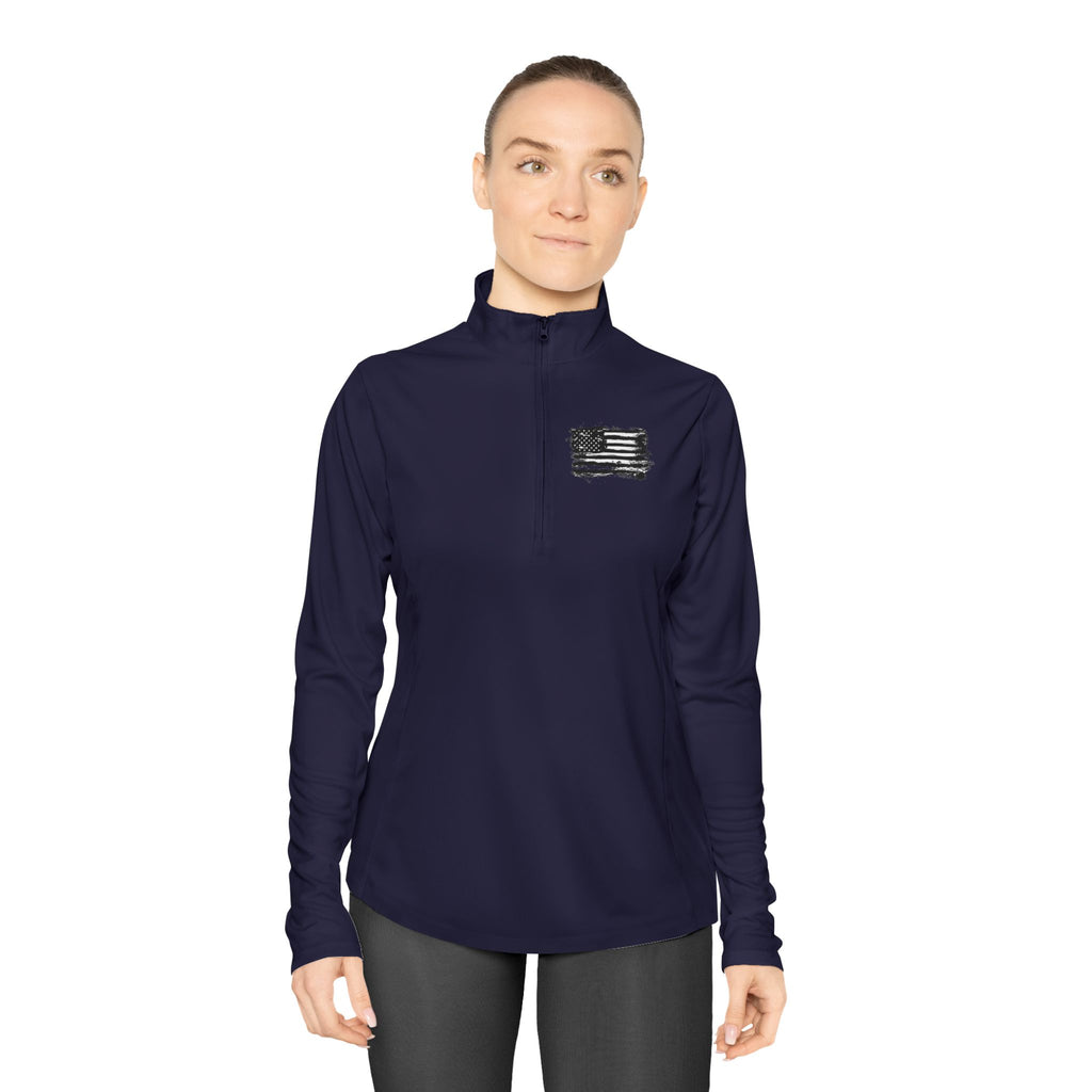 Ladies Quarter-Zip Pullover with Motivational Running Design, Athletic Apparel, Activewear, Sportswear, Fitness Gift, Running Top