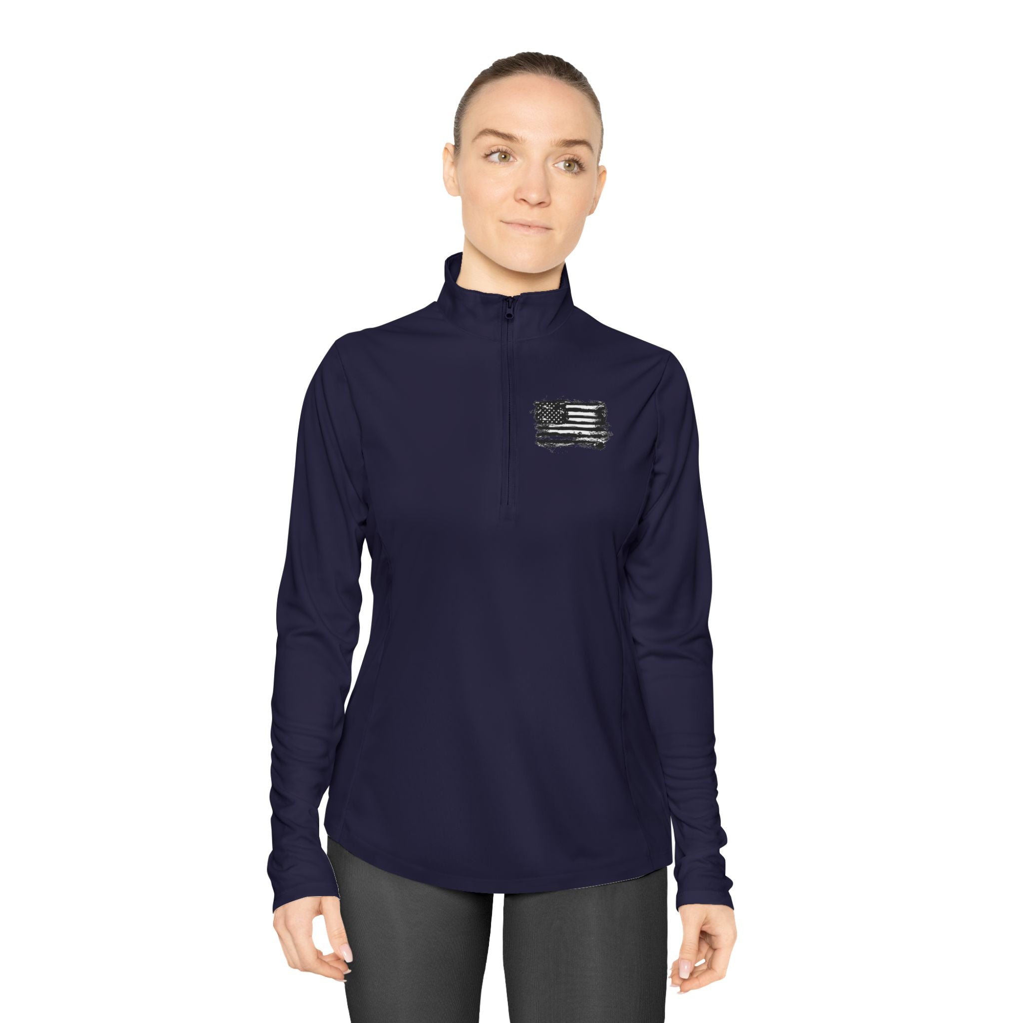 Ladies Quarter-Zip Pullover with Motivational Running Design, Athletic Apparel, Activewear, Sportswear, Fitness Gift, Running Top