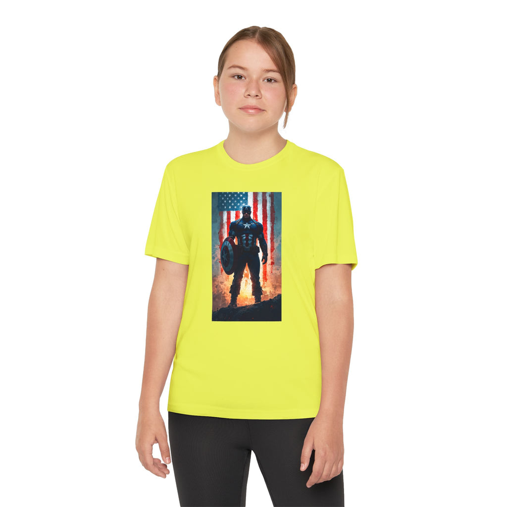Captain America Superhero Marvel Patriotic, Kids Graphic T-Shirt, Boys Hero Top, Girls Comic Book Clothing, Birthday