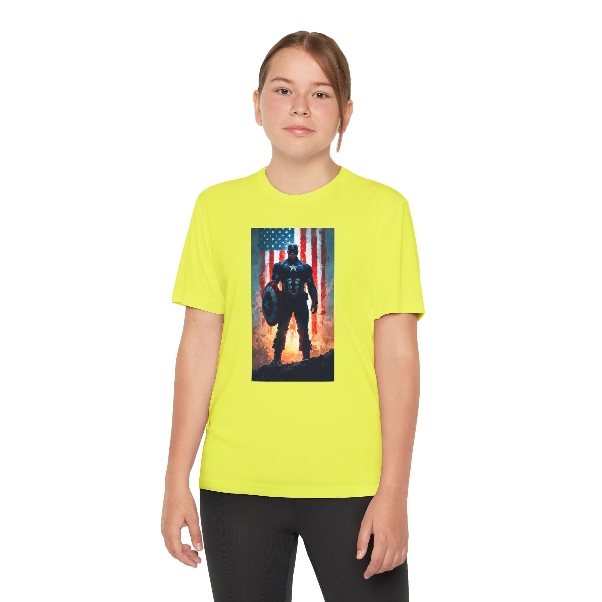 Captain America Superhero Marvel Patriotic, Kids Graphic T-Shirt, Boys Hero Top, Girls Comic Book Clothing, Birthday