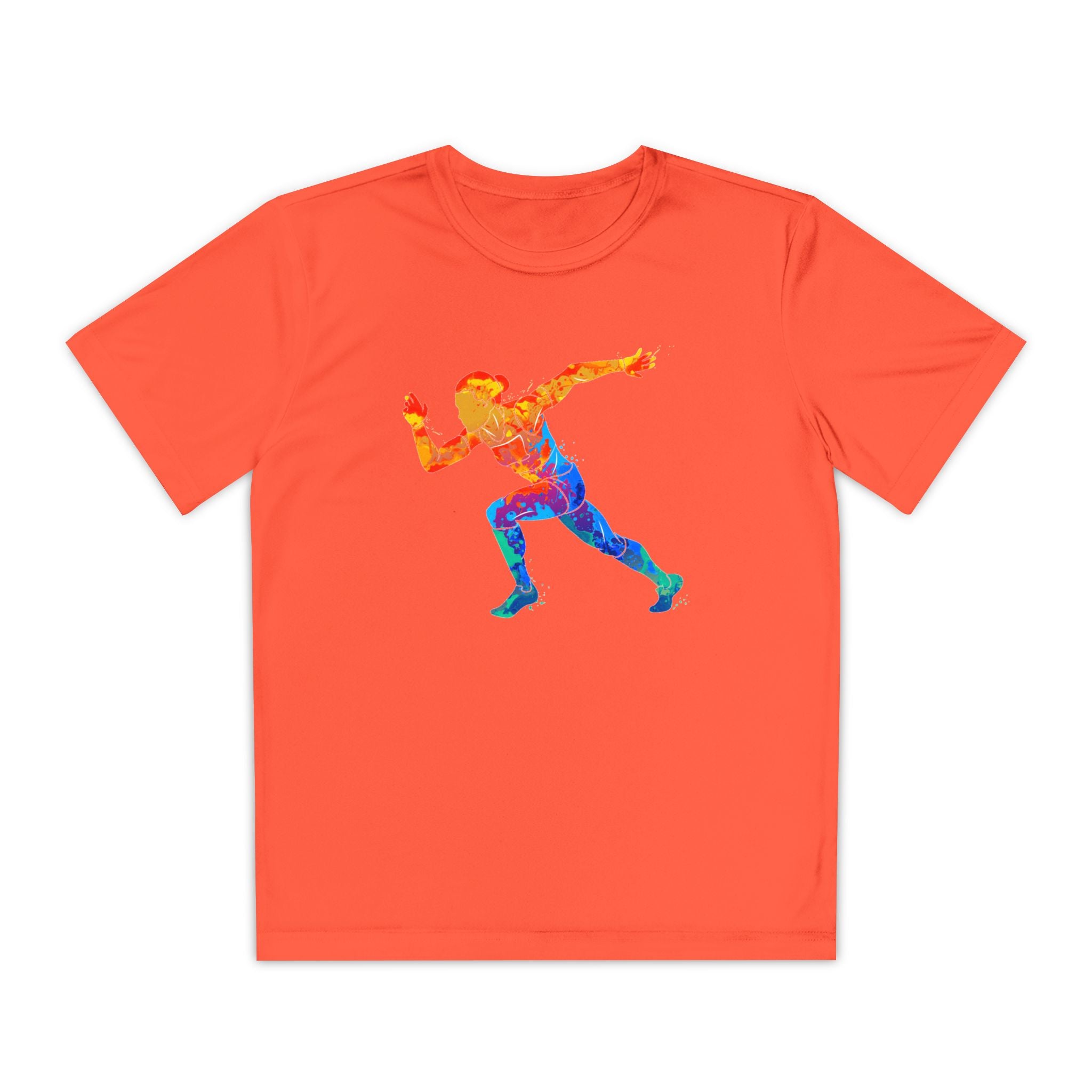 Running Youth T-Shirt Sports Graphic Tee, Cool Athletic Shirt for Kids, Perfect for Sports Events, Team Spirit