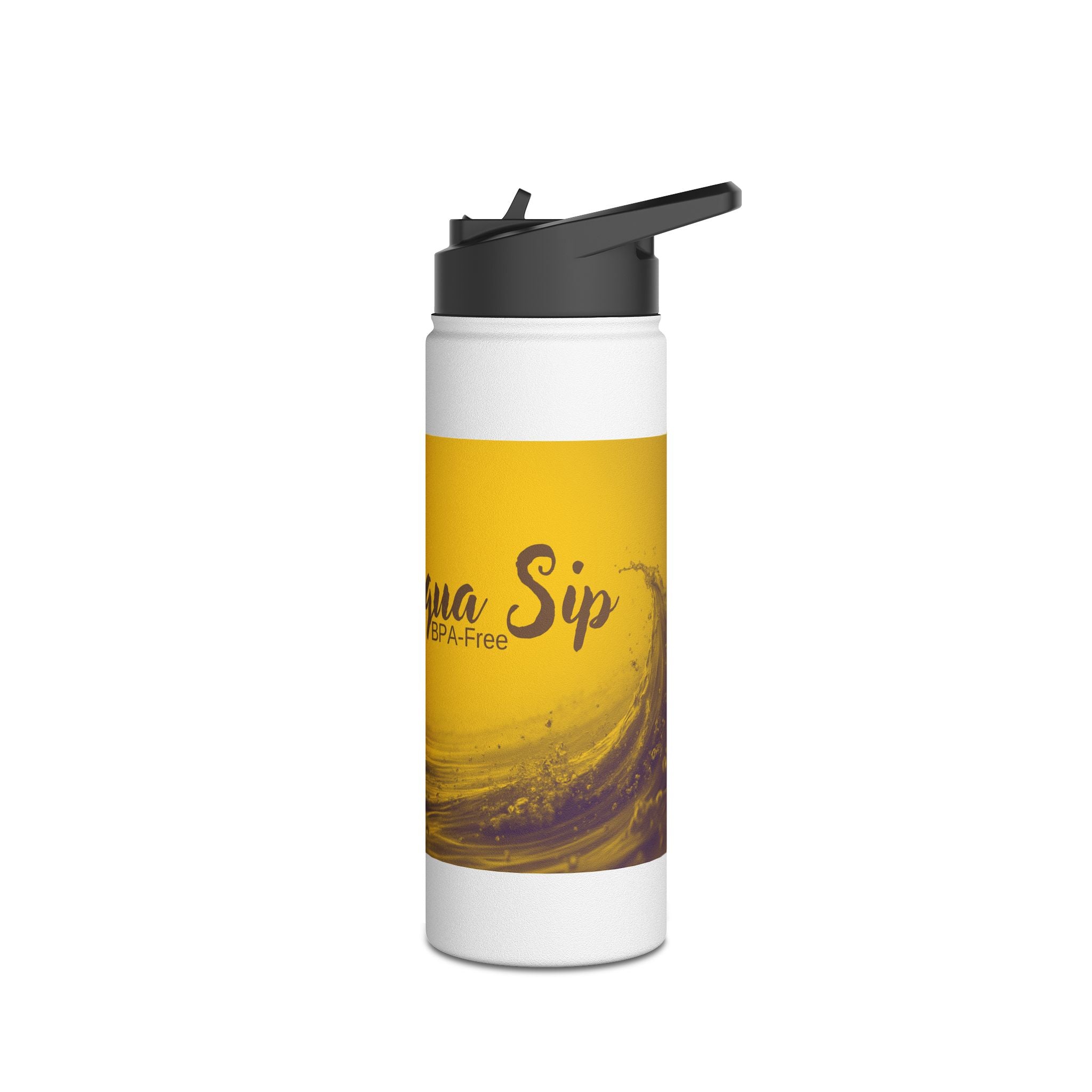 Aqua Wave Stainless Steel Water Bottle, Hydration Gift, Outdoor Adventure, Beach Vibes, Eco-Friendly, Travel Companion