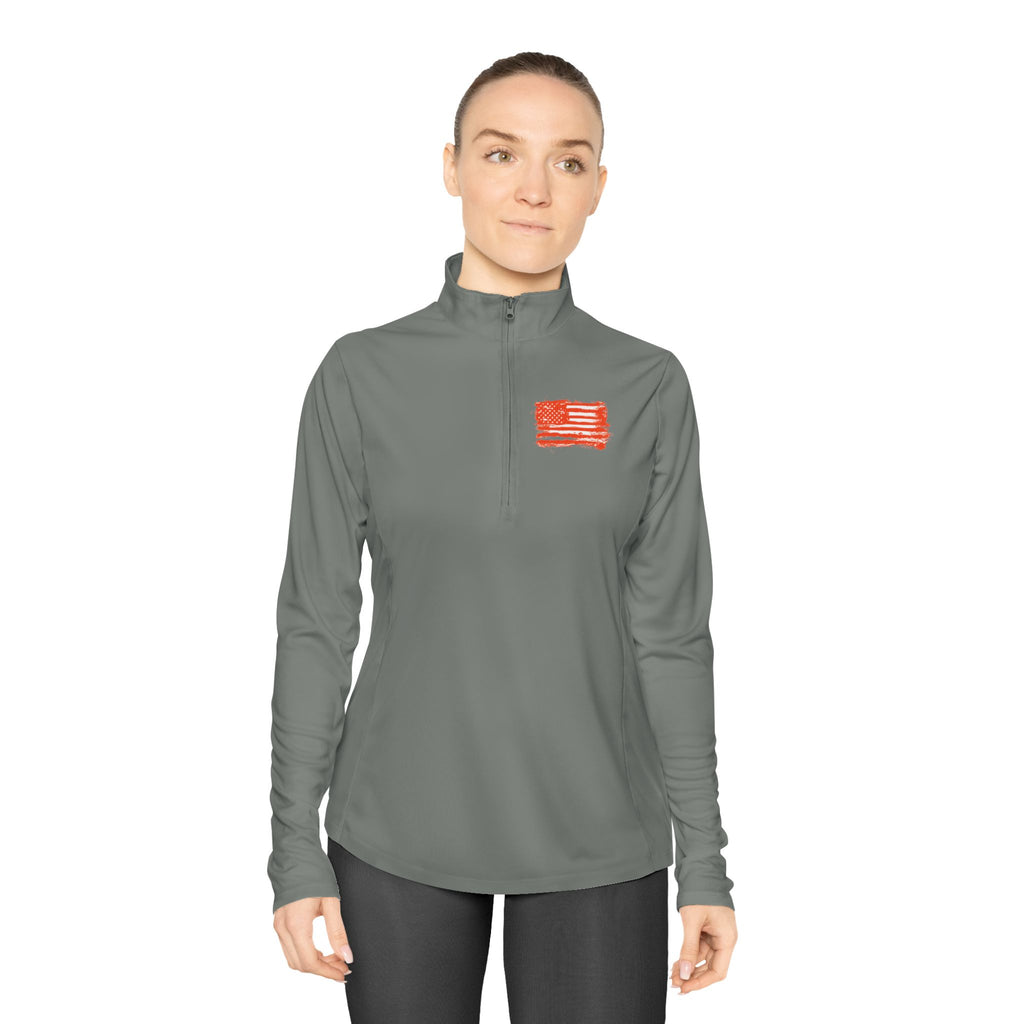 Ladies Quarter-Zip Pullover with Motivational Running Design, Athletic Apparel, Activewear, Sportswear, Fitness Gift, Running Top